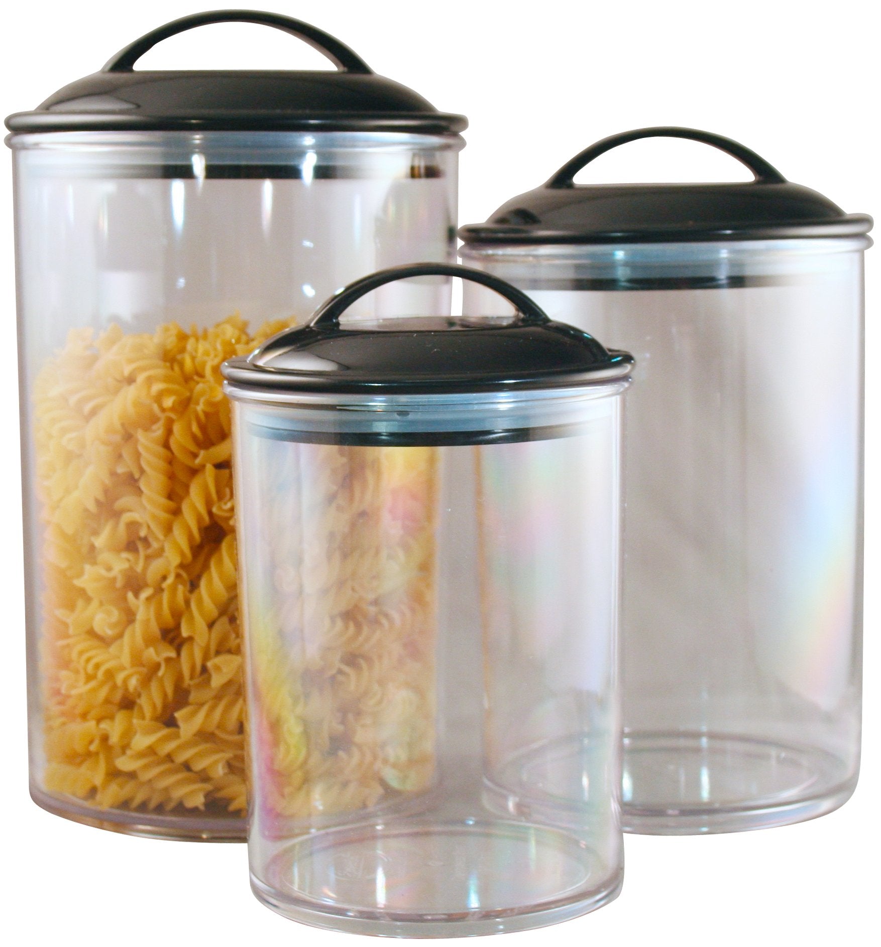 Calypso Basics By Reston Lloyd Acrylic Storage Canisters, Set Of 3, Black