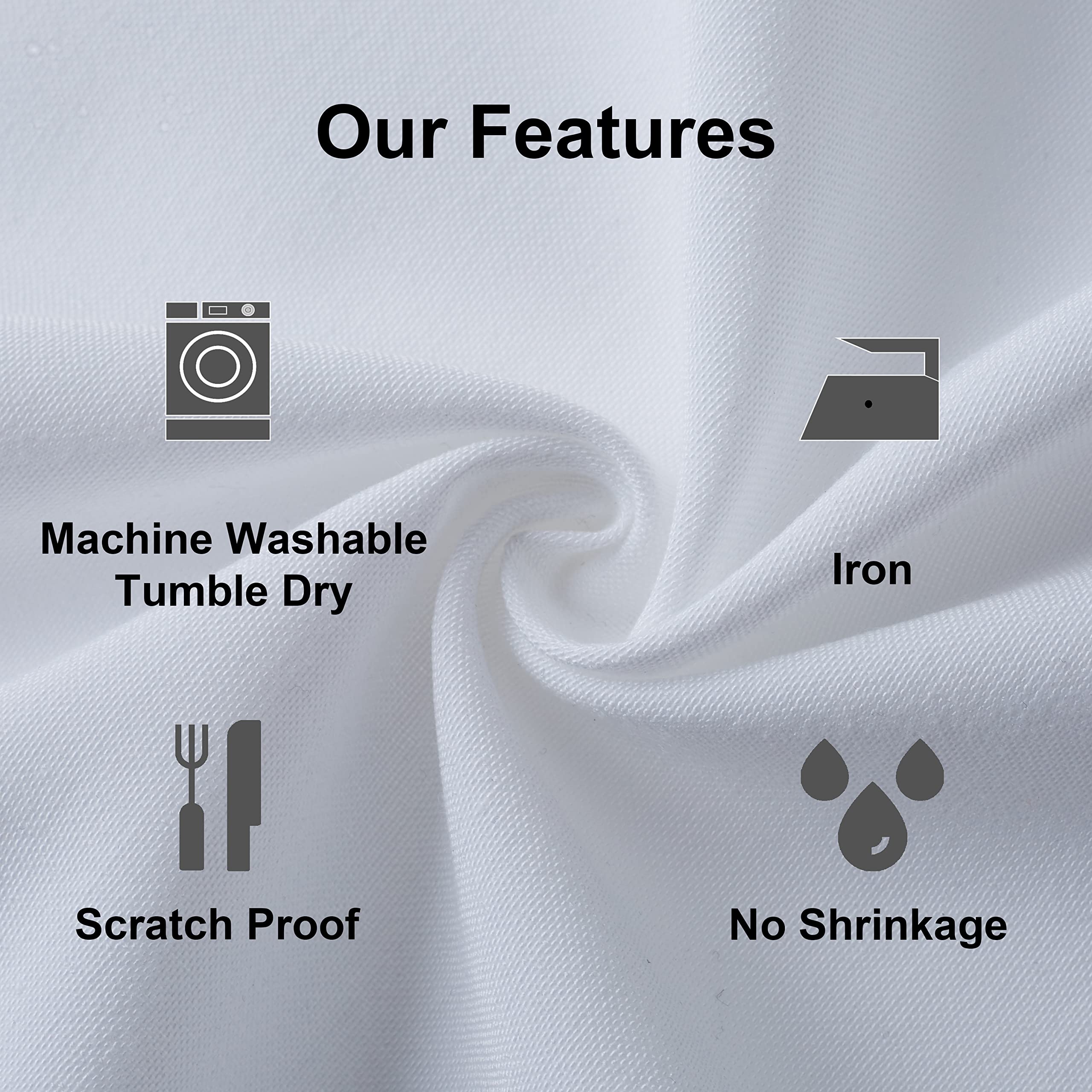 Weavric Pack Of 2 Square Tablecloth, 62 X 62 Inches Washable Reusable White Tablecloth With Hemmed Edge For Card Table, Kitchen,