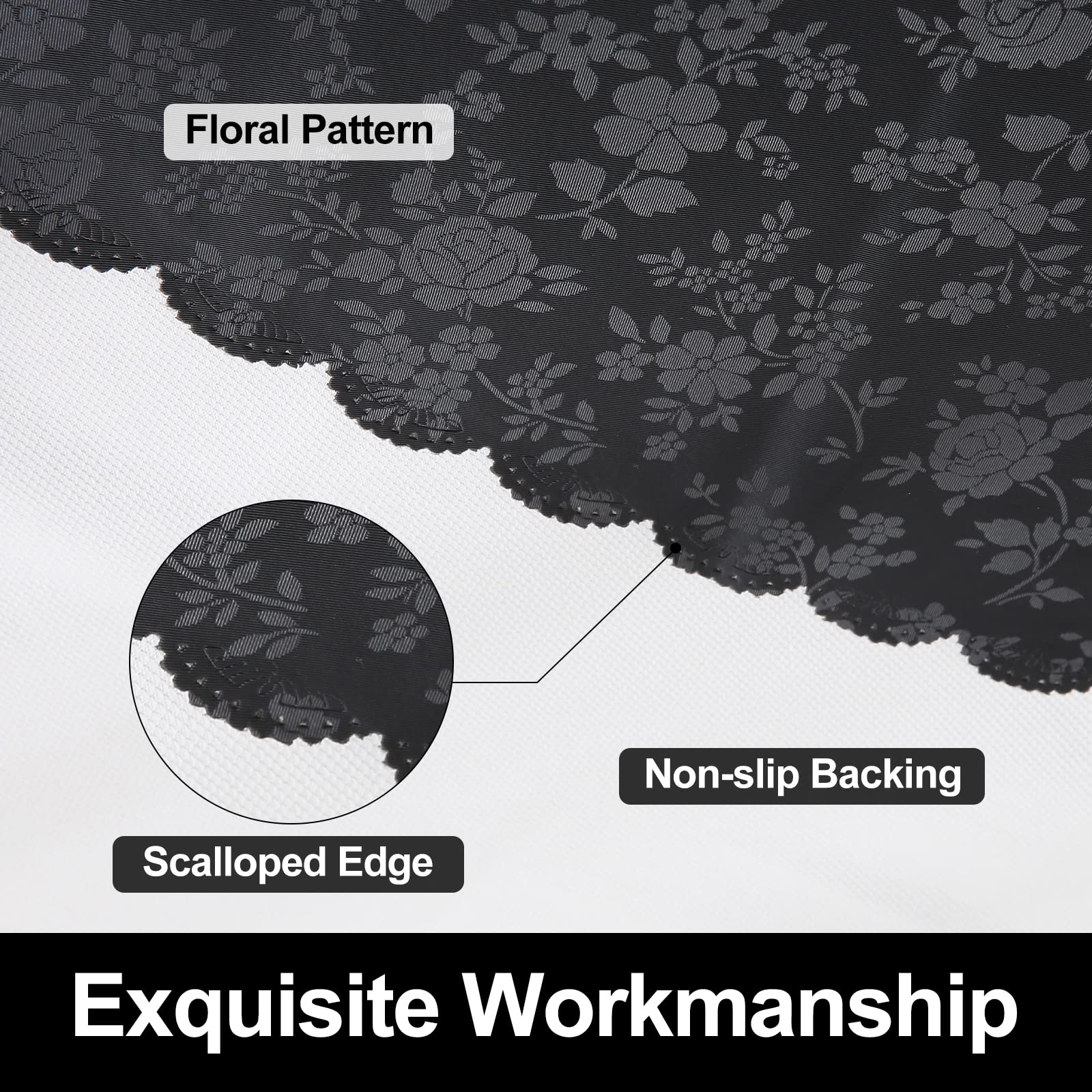 Smiry Round Table Cloth, Waterproof Heavy Duty Vinyl Tablecloths, Wipeable Washable Table Cover For Kitchen And Dining Room (Bla