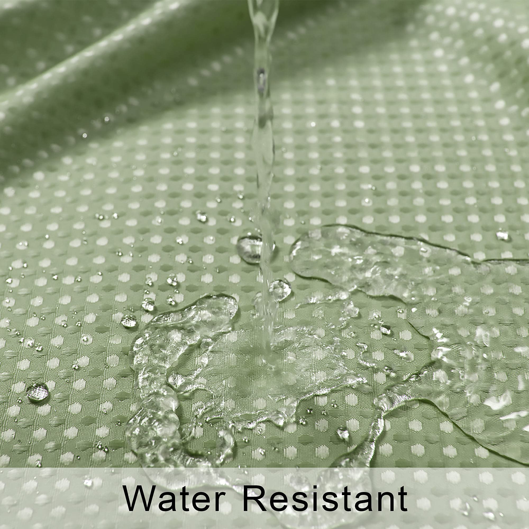Mrs.Naturall Sage Green Boho Shower Curtains for Bathroom Ombre Waterproof Liner Bath Decor Textured Fabric Shower Curtain Sets with Hooks Machine Washable 70 x 72 inch Long