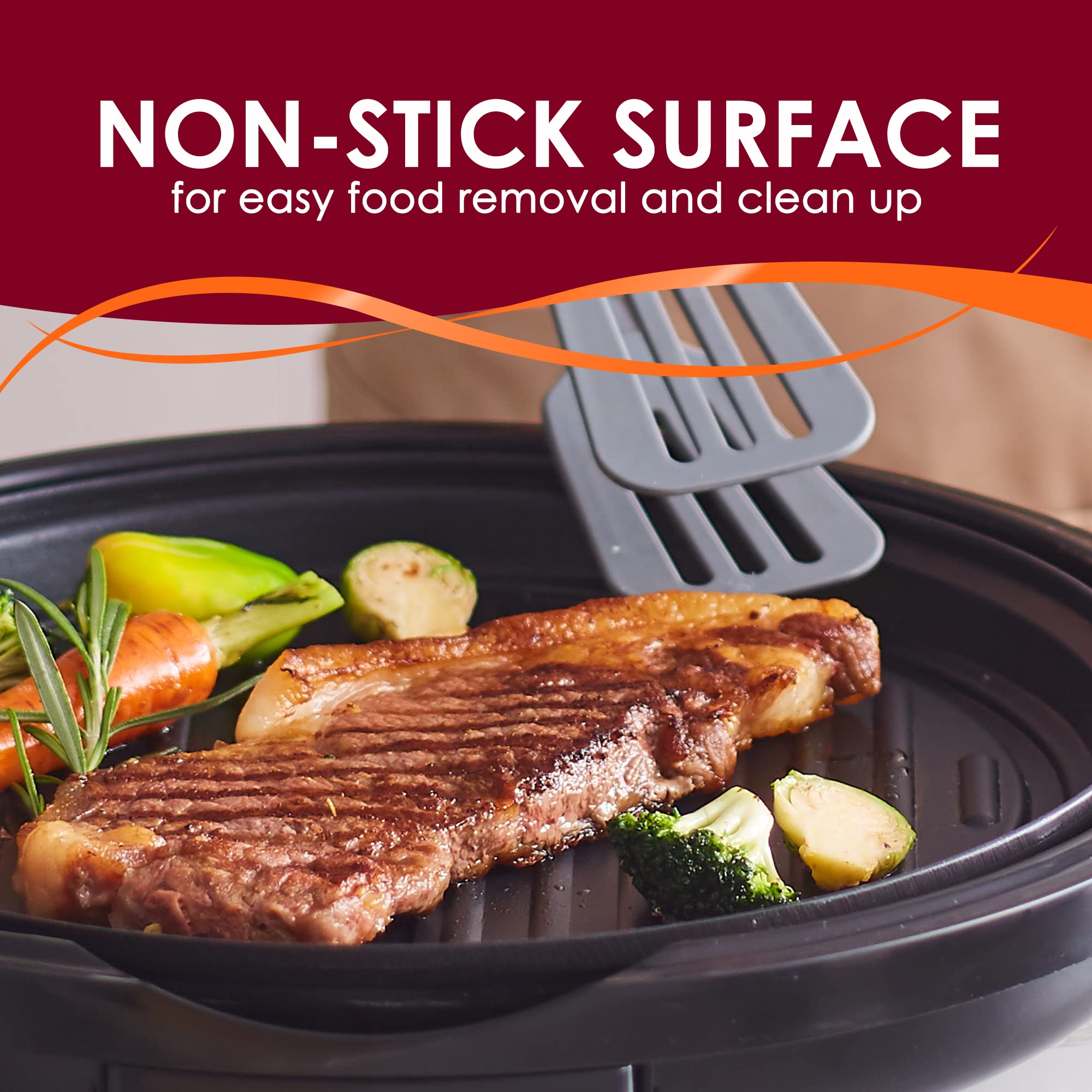 Elite Gourmet Emg1100 11 Electric Indoor Nonstick Grill Dishwasher Safe, Cool Touch, Fast Heat Up Ideal Low-Fat Meals, Include