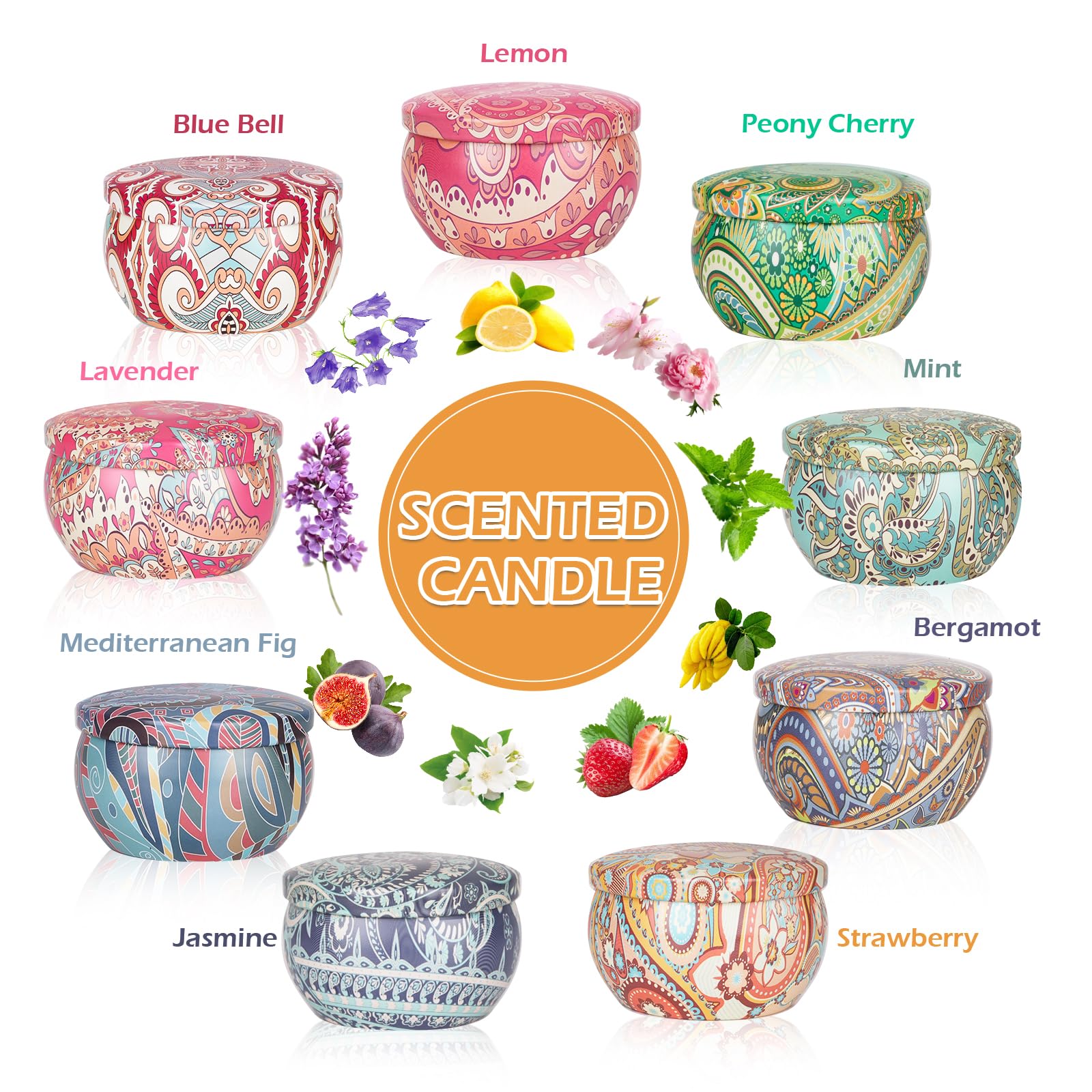 9 Pack 22.5oz Scented Candles Gifts for Women,140-160 Hours Home Scented Candles,Aromatherapy Candle Gifts Set, Soy Wax Candles