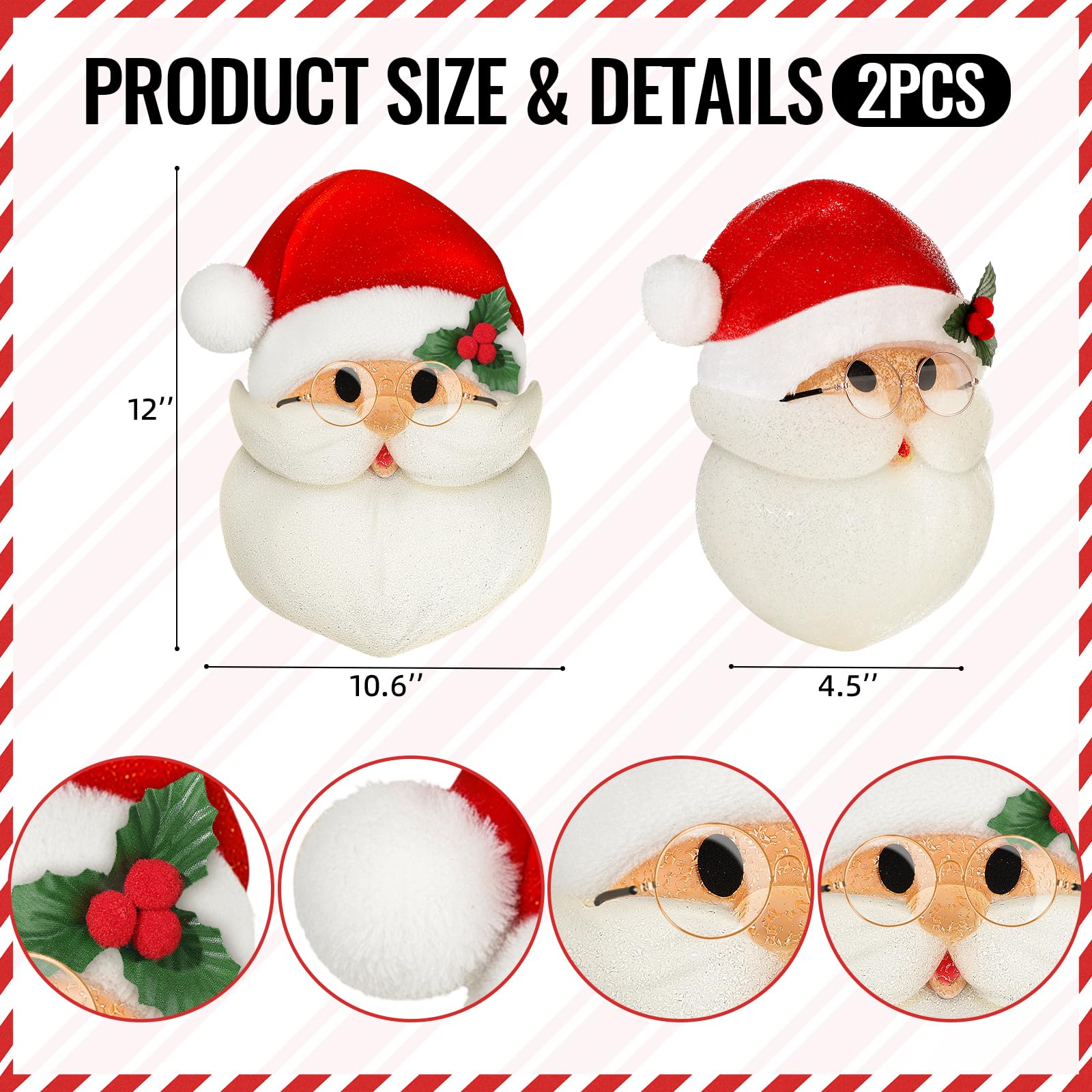 Mudder 2 Pcs Christmas Porch Light Covers Christmas Outdoor Hanging Decorations Flexible Outdoor Light Cover for Winter Xmas Por