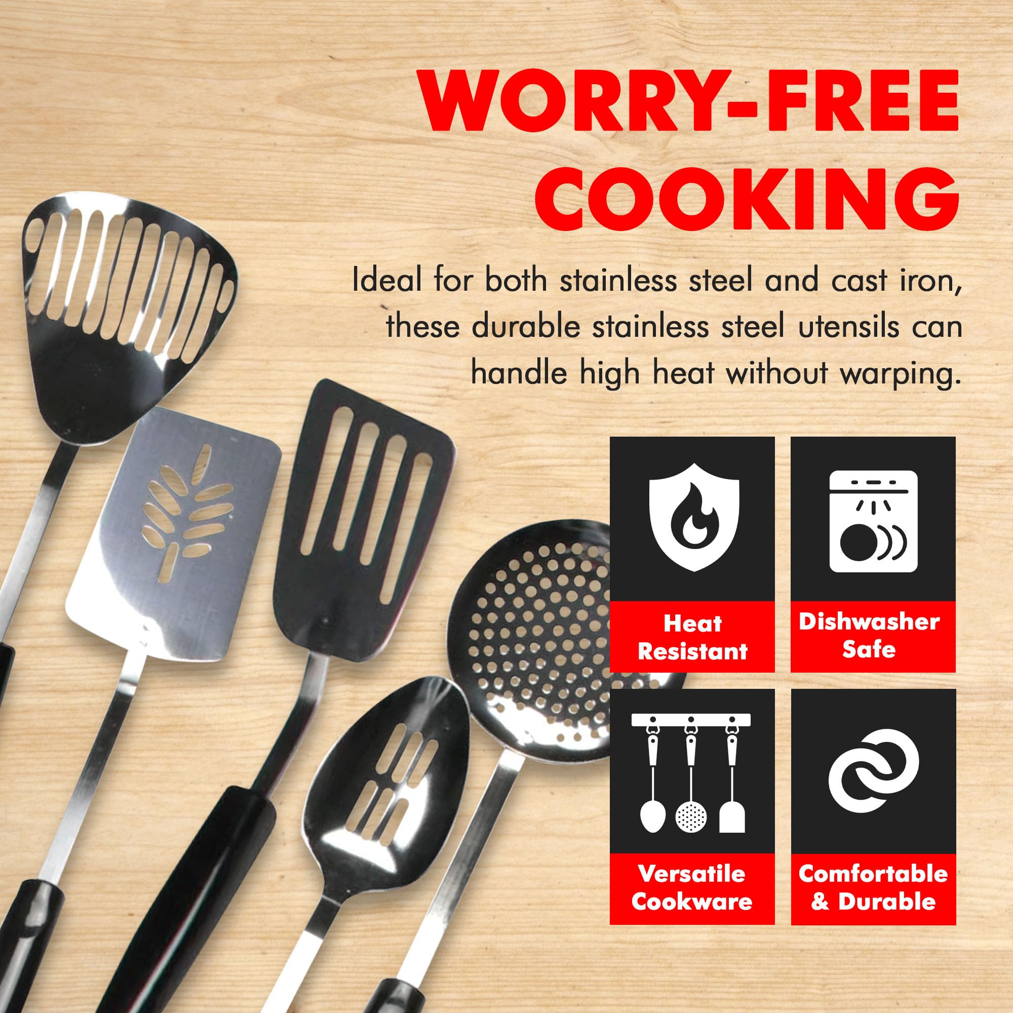 Chef Craft Select Kitchen Tool And Utensil, 13 Piece Set, Stainless Steel/Black