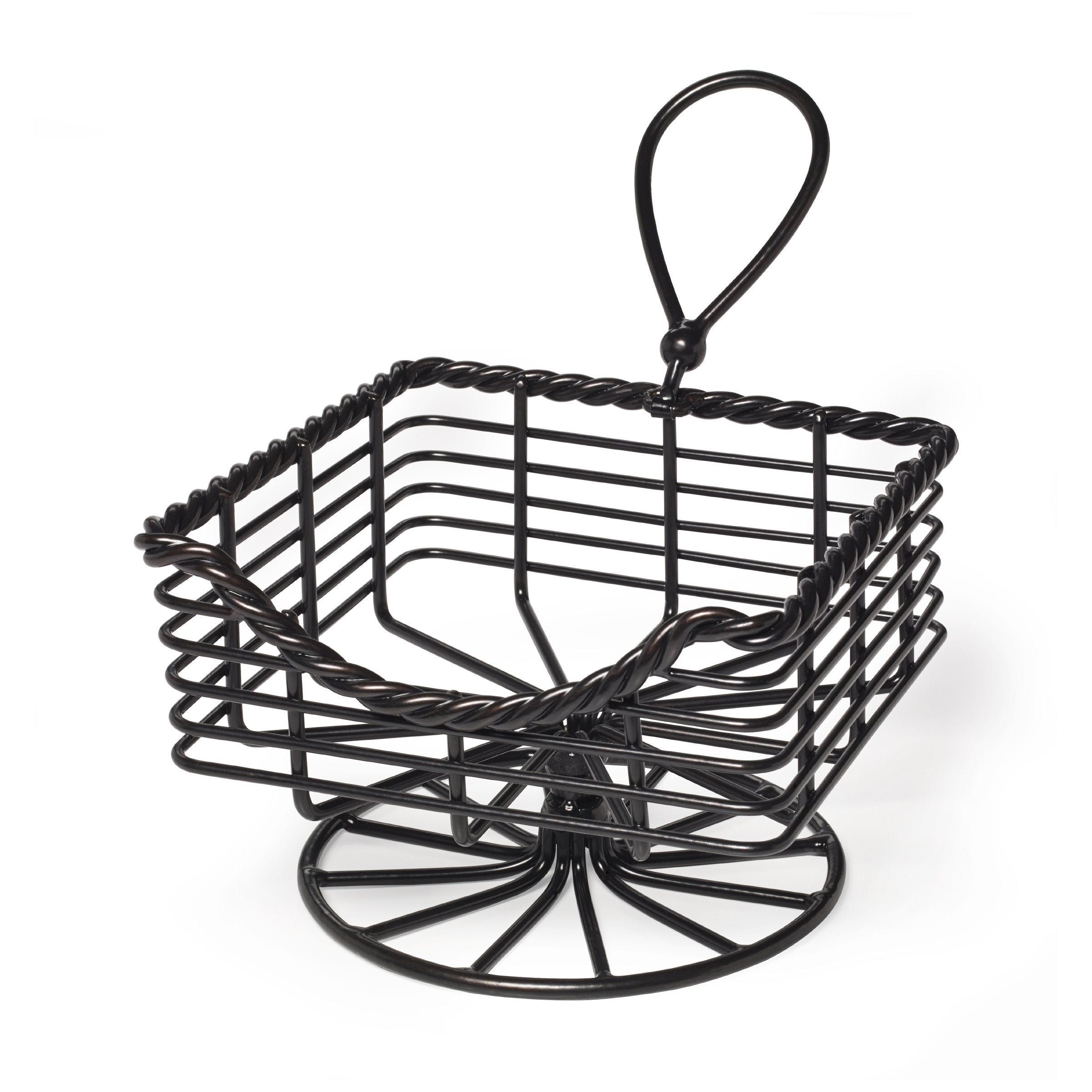 Gourmet Basics By Mikasa Rope Metal Napkin Basket, Antique Black