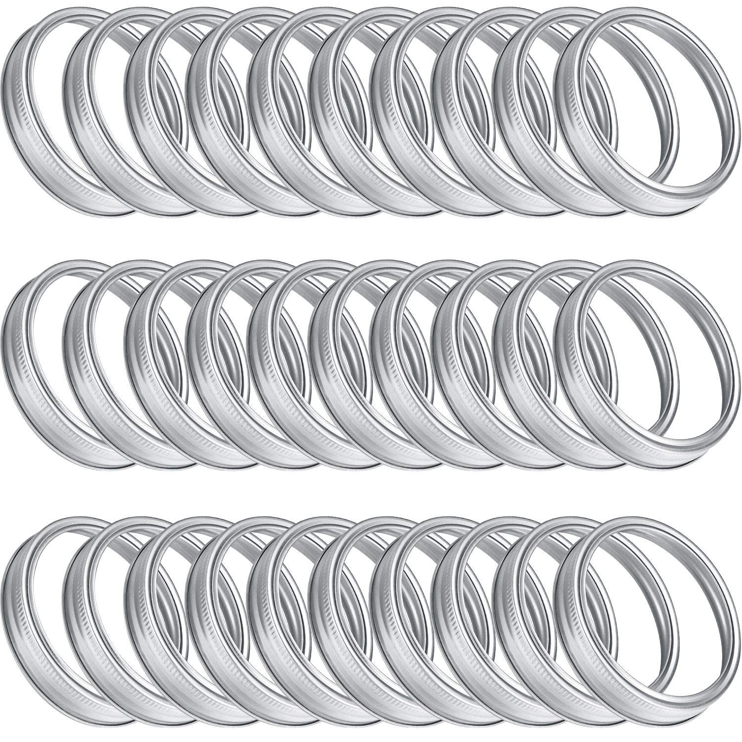 30 Pieces Wide Mouth Mason Canning Rings 3.43 Inch Mason Jar Replacement Metal Rings Rust Proof Screw Bands Tinplate Metal Bands
