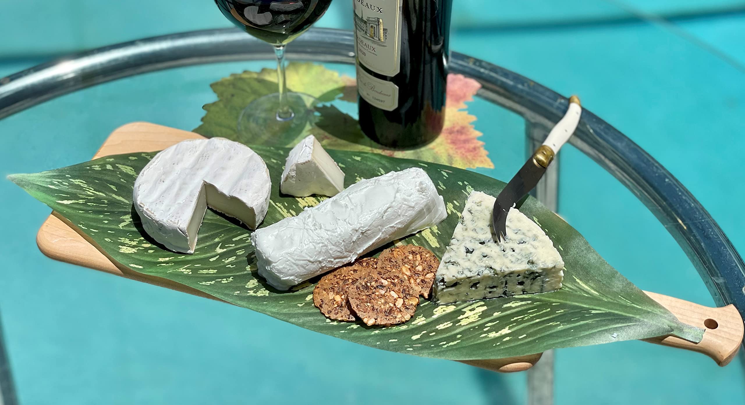 Parchment Paper Leaves For Cheese & Charcuterie Boards - Sisson Distribution Leaves (Pack Of 5), Large Tropical, 20.5'' X 7.5''.