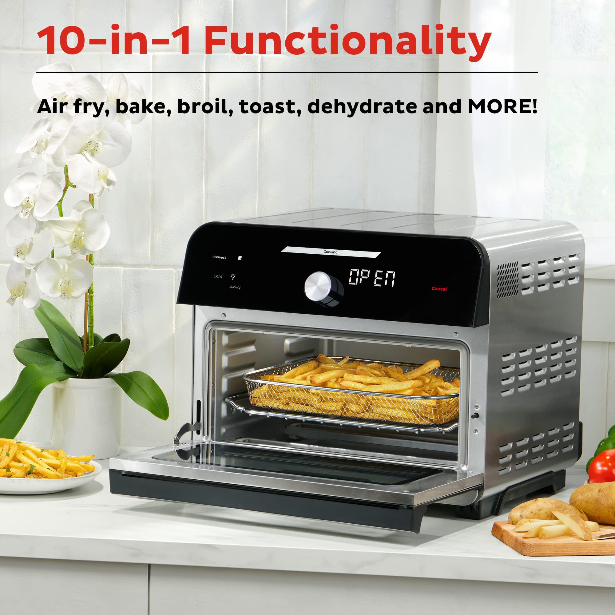 6010894 TOASTER OVEN STL 18L Instant Pot Omni Plus Stainless Steel Black Toaster Oven 15.7 in. H X 16.5 in. W X 13.9 in. D (Pack of 1)