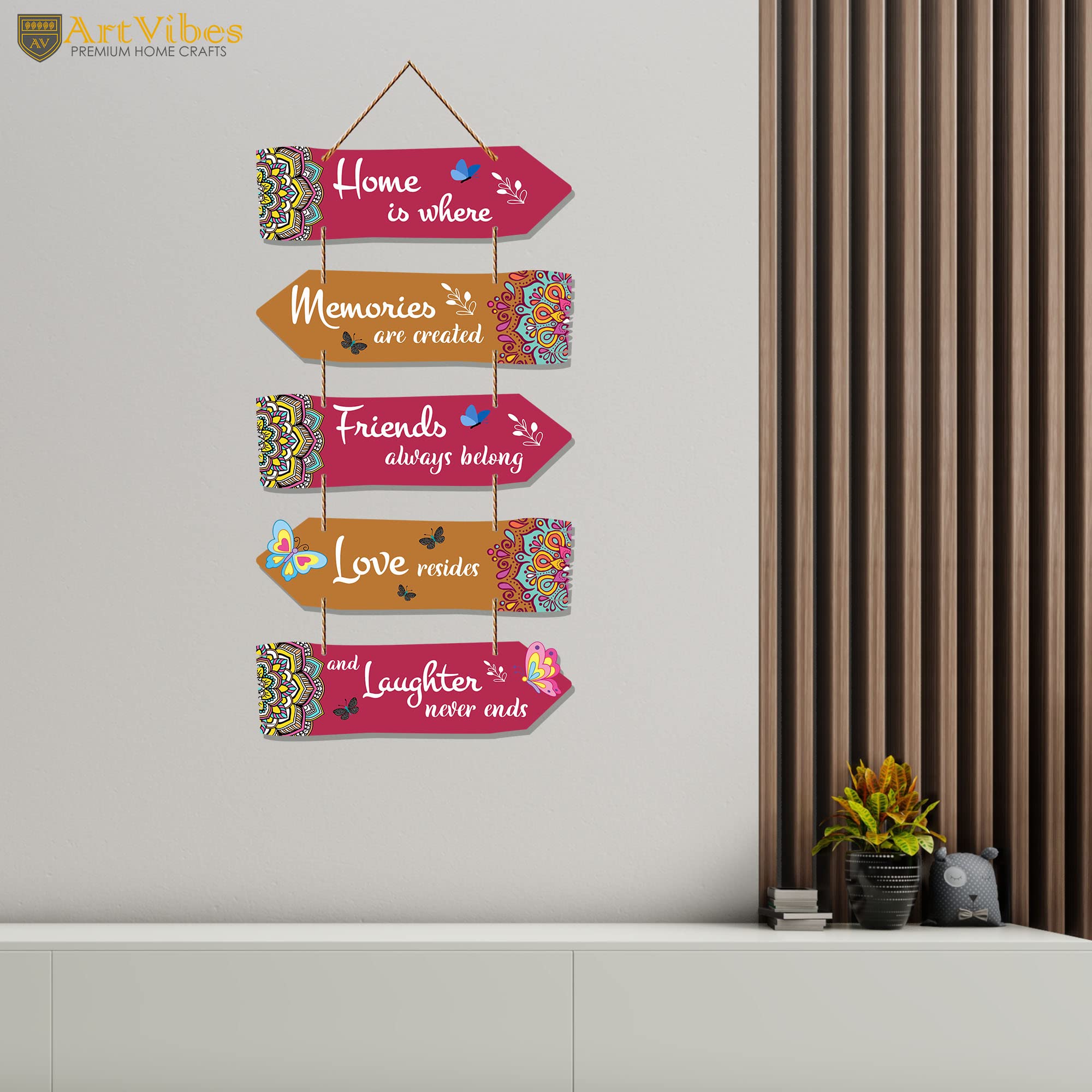 Artvibes Home Quotes Decorative Art MDF Wooden Wall Hanger for Living Room | Bedroom | Gifts | Decorative Hangings Item for Home