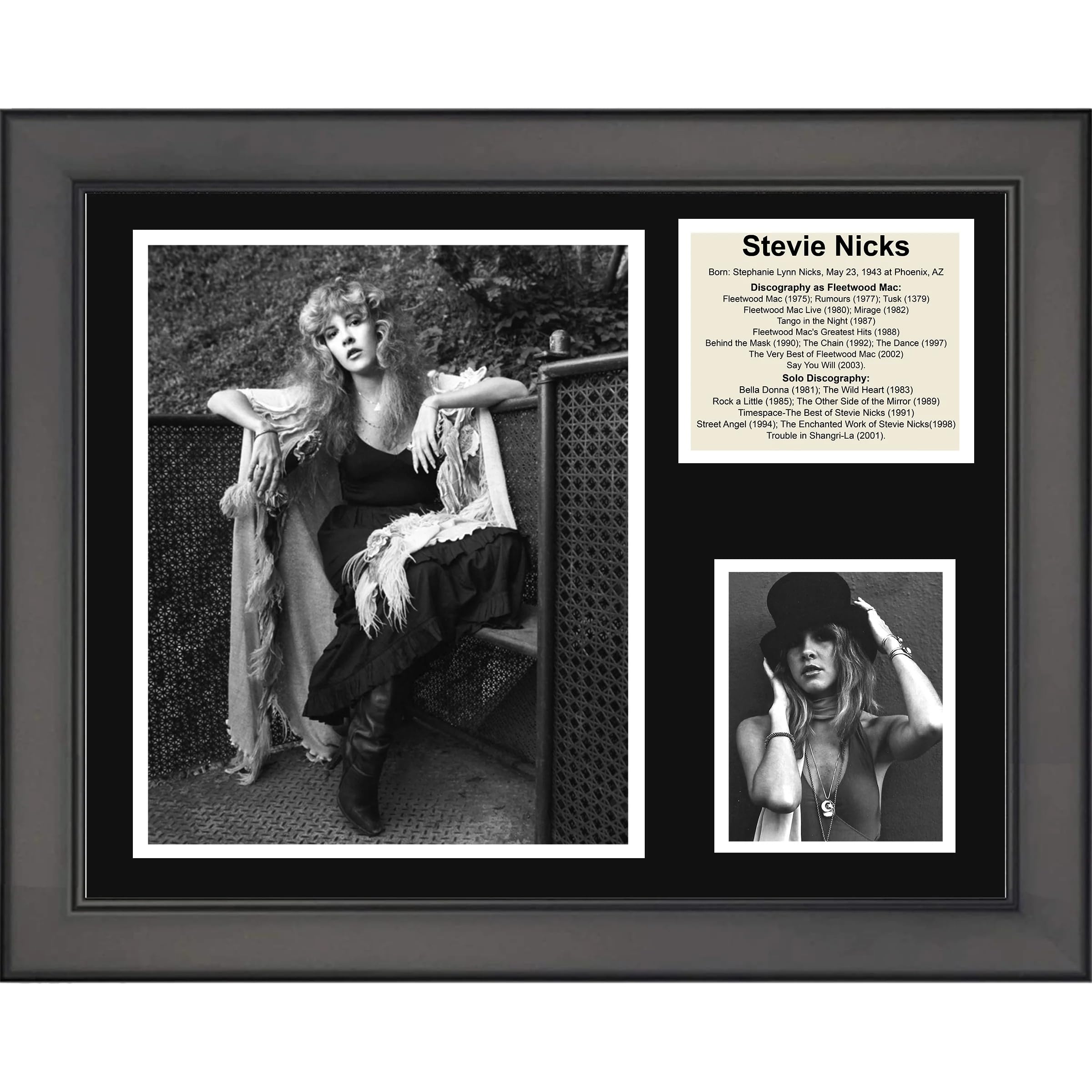 Framed Stevie Steve Nicks Discography 11X14 Music Three Photo Collage