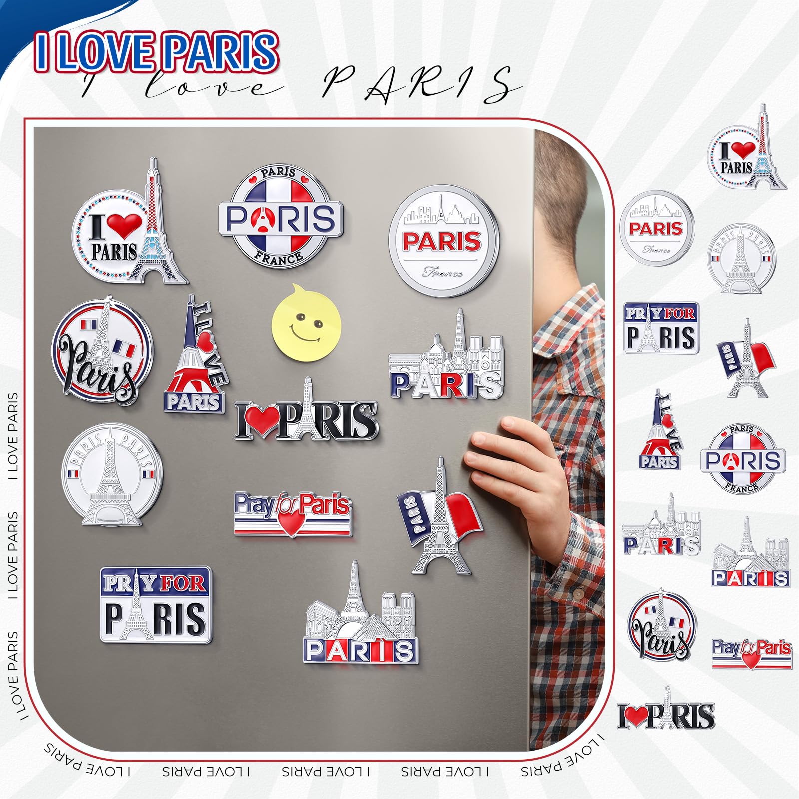 Konohan 12 Paris Magnet for Refrigerator Eiffel Tower Magnetic Souvenirs France Travel Gifts Decorative Magnet Collectible Souve