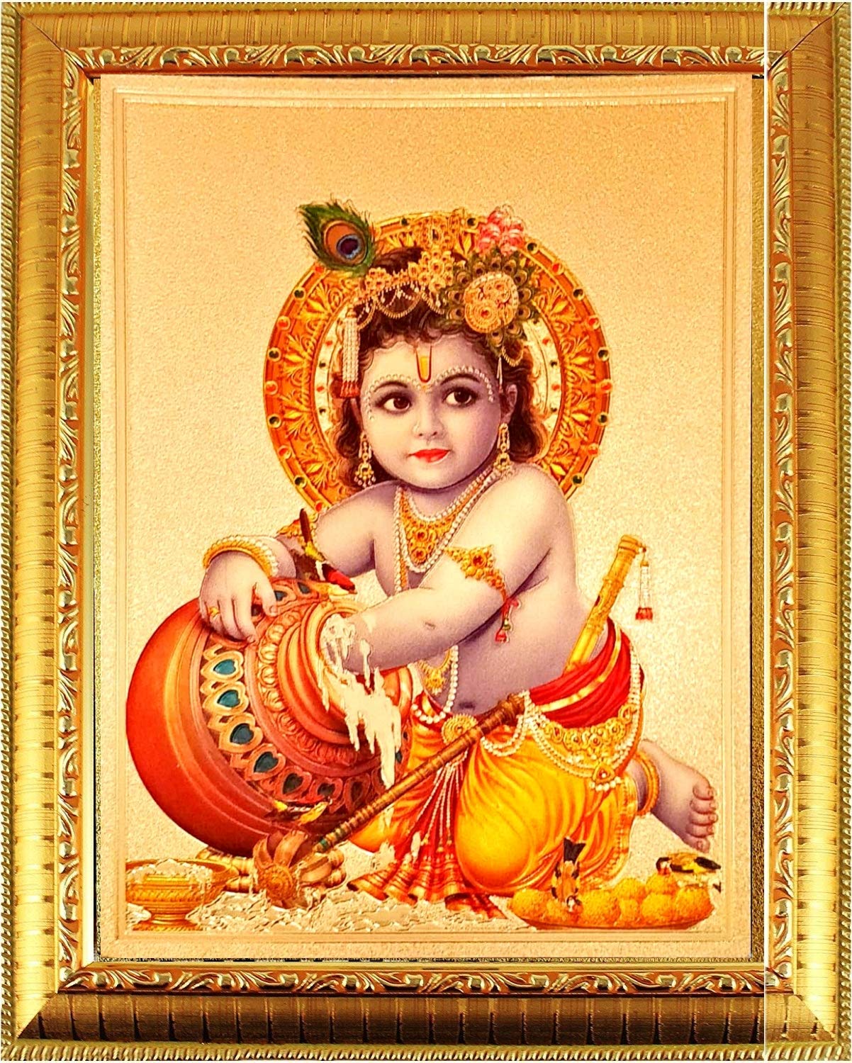 Suninow Bal Gopal Photo Frame For Pooja | Hindu Bhagwan Devi Devta Photo | God Photo Frames | Wall D?Cor Photo Frame | Photo Fra
