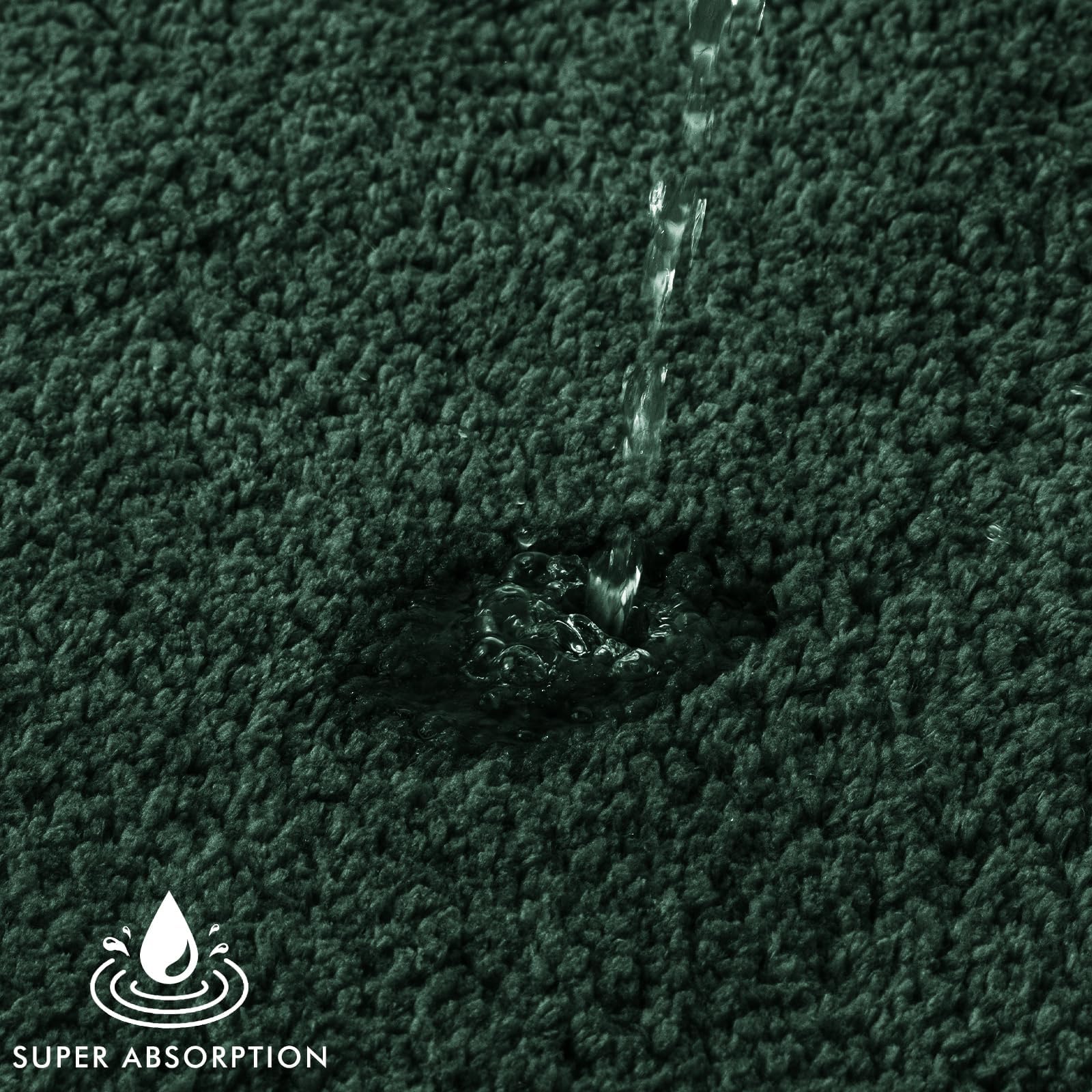 Miulee Christmas Dark Green Bathroom Rugs Non Slip Bath Mat 24'' X 48'' Shaggy Soft Bath Rug Plush Microfiber Absorbent Water Fo