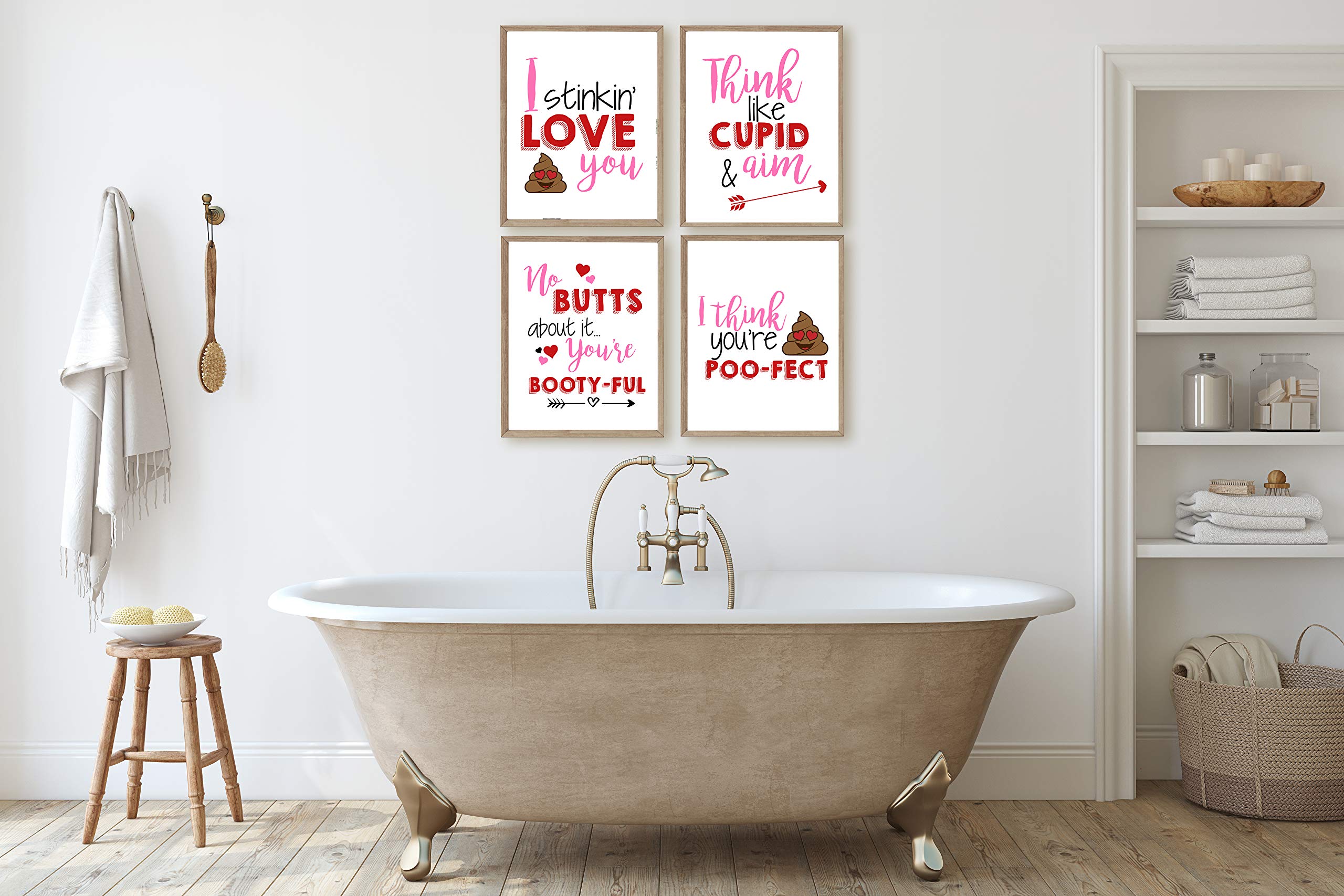 Silly Goose Gifts Valentine'S Day Art Print Wall Art Sets (Funny Bathroom)