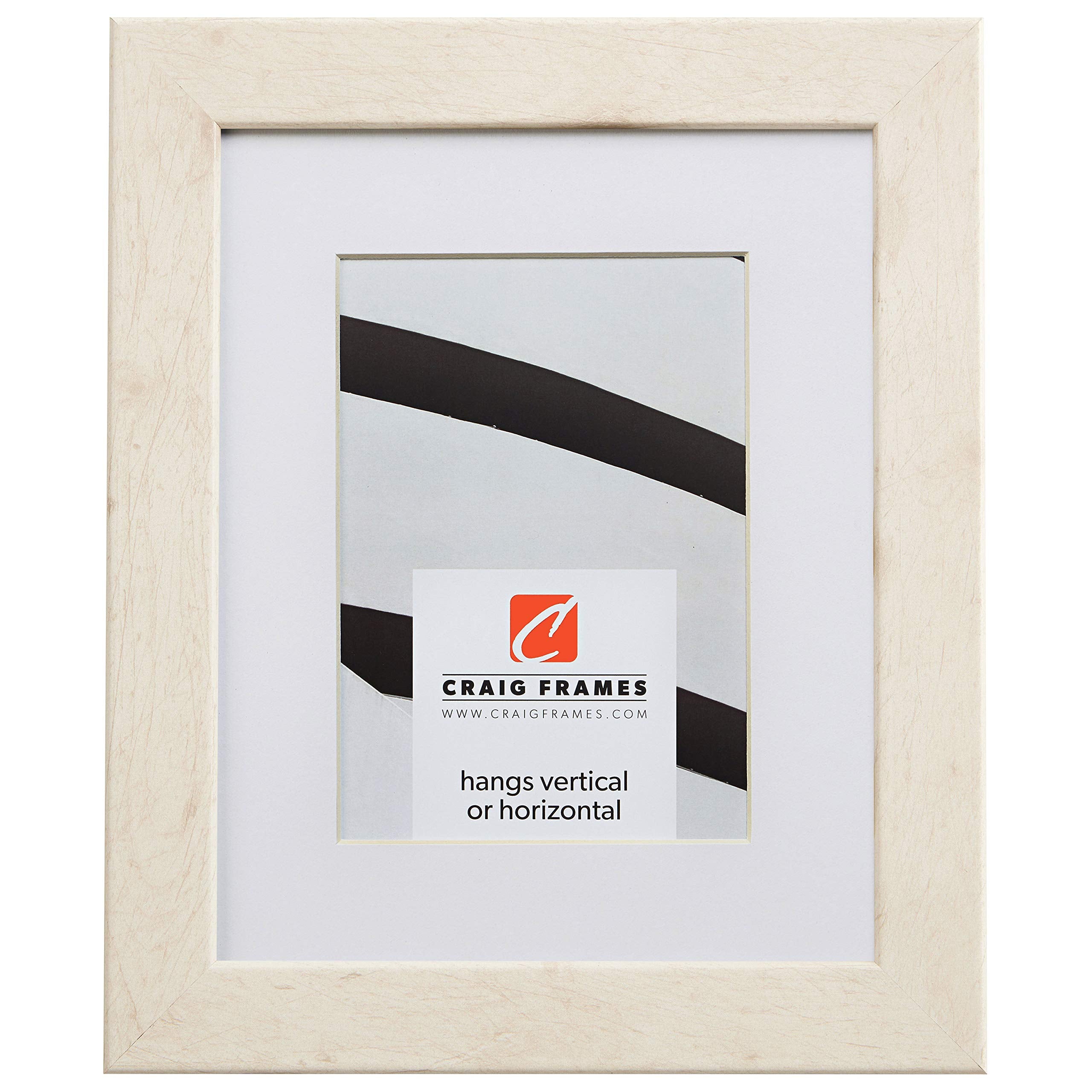 Craig Frames Colori, 20 x 20 Inch Rustic Off-White Picture Frame Matted to Display a 16 x 16 Inch Photo