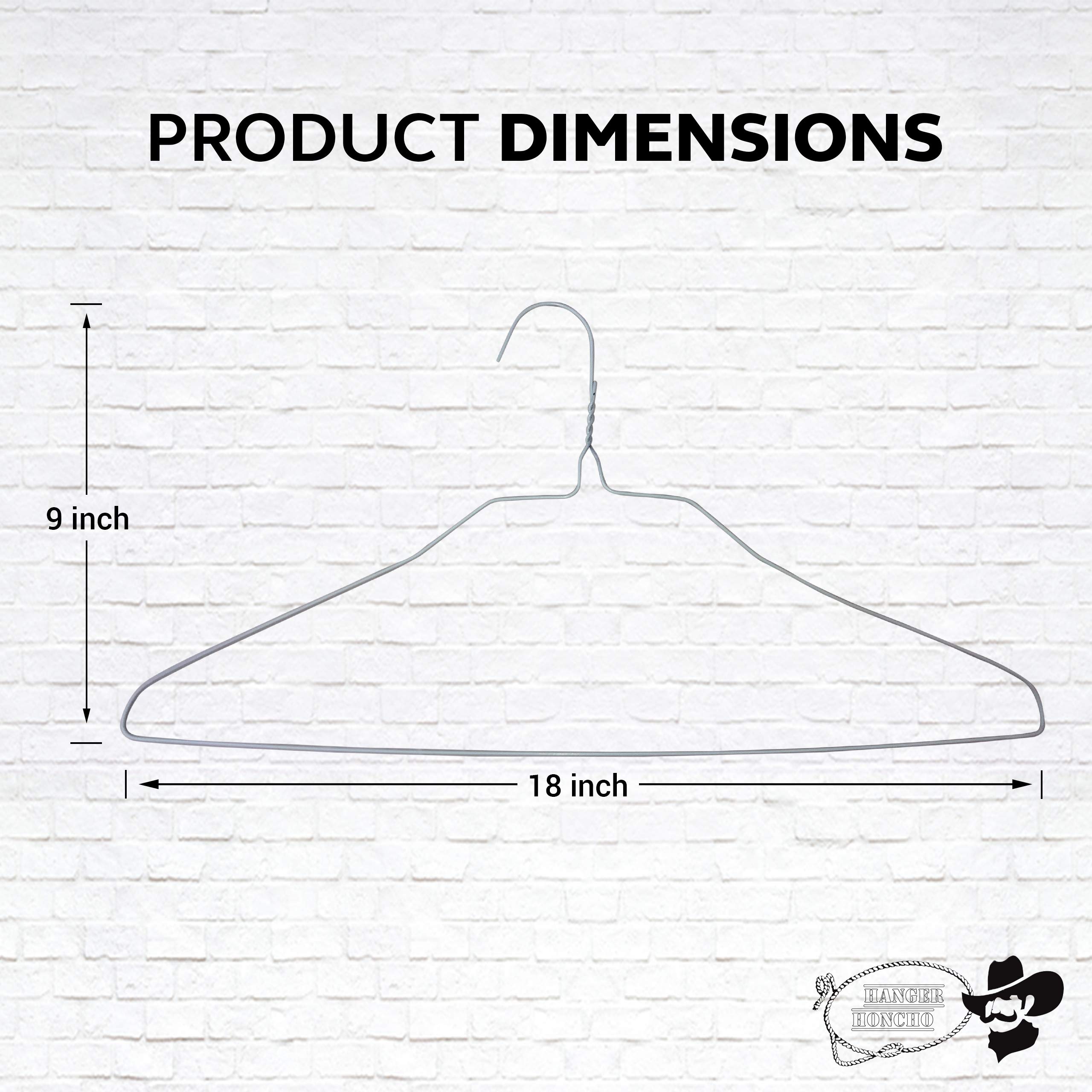 100 Wire Hangers - White Metal Hangers in Bulk - 18 Inch Thin Standard Dry Cleaner Coated Steel
