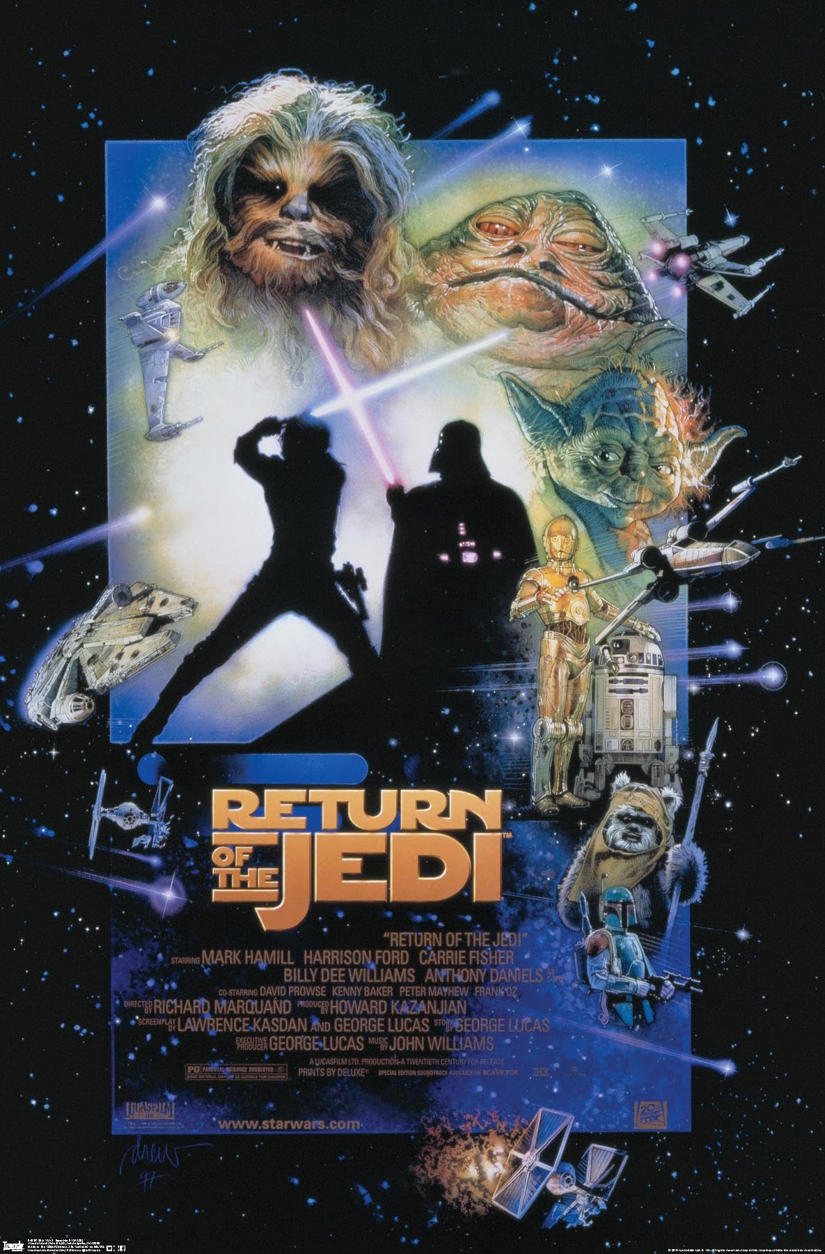 Trends International 24X36 Star Wars: Return Of The Jedi - One Sheet 1 Wall Poster, 36L X 24W, Unframed Version