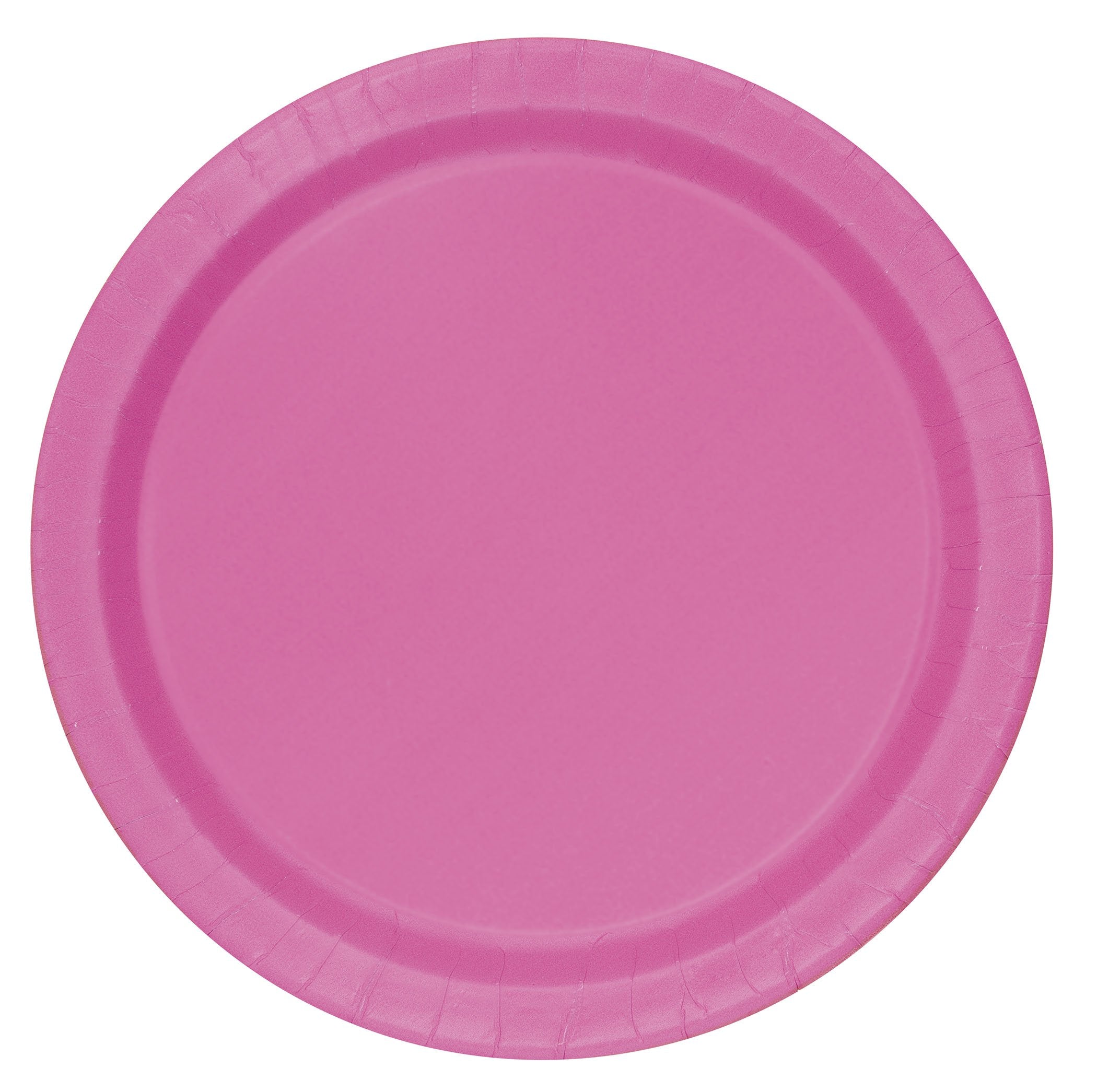 Hot Pink Solid Round Dessert Paper Plates - 7'' (Pack Of 20) - Vibrant Party Plates For Appetizing Treats - Perfect For Birthday