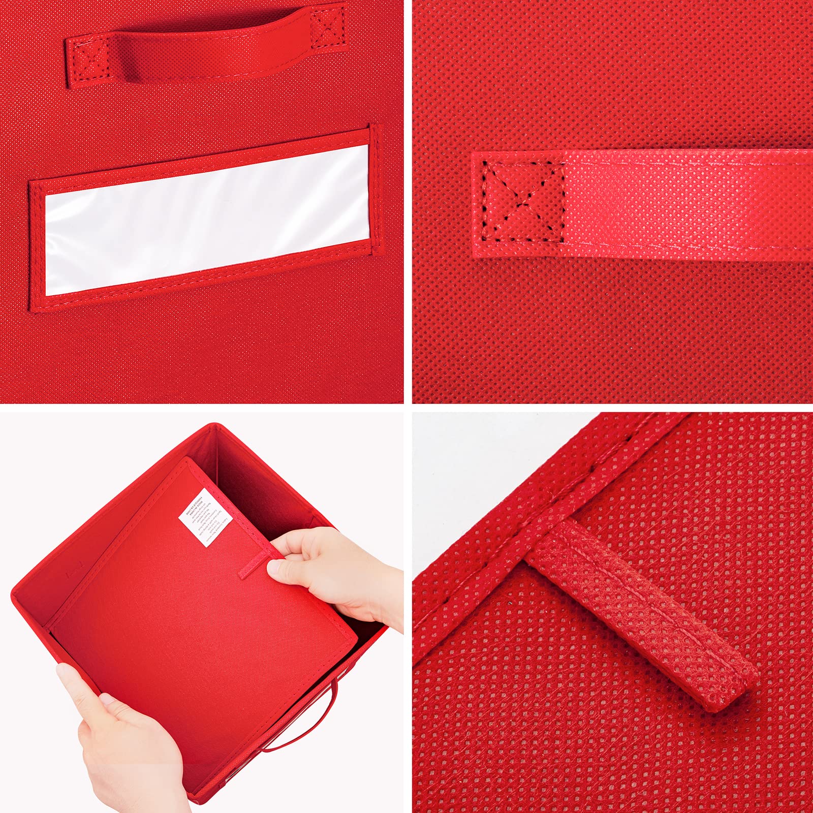 Artsdi Set Of 10 Storage Cubes,Foldable Fabric Cube Storage Bins With 10 Labels Window Cards & A Pen, Baskets Containers For She