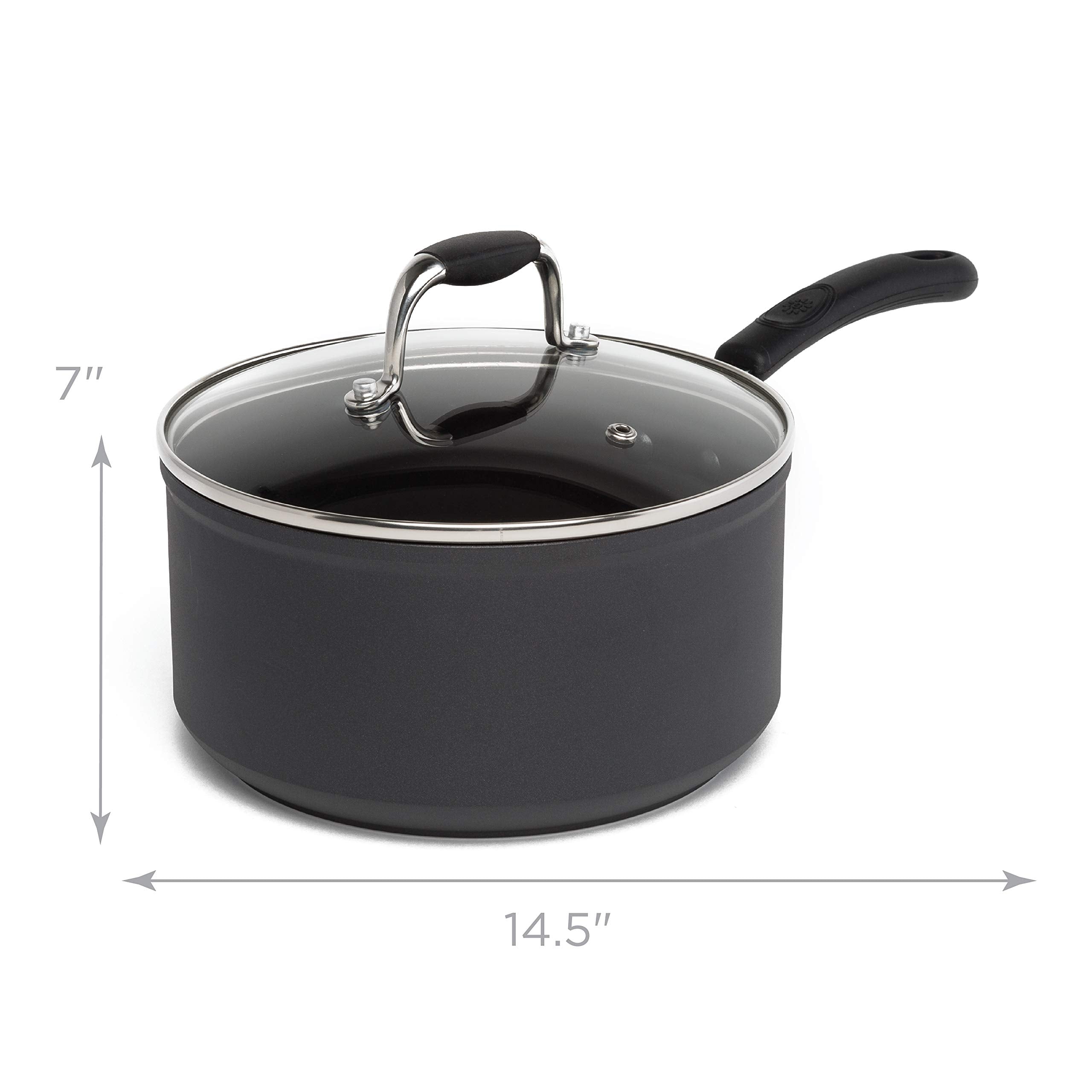 Ecolution Symphony Multipurpose Forged Reinforced Ergonomic Cool-Touch Silicone Handles, Dishwasher Safe, Nonstick, Saucepan - 3