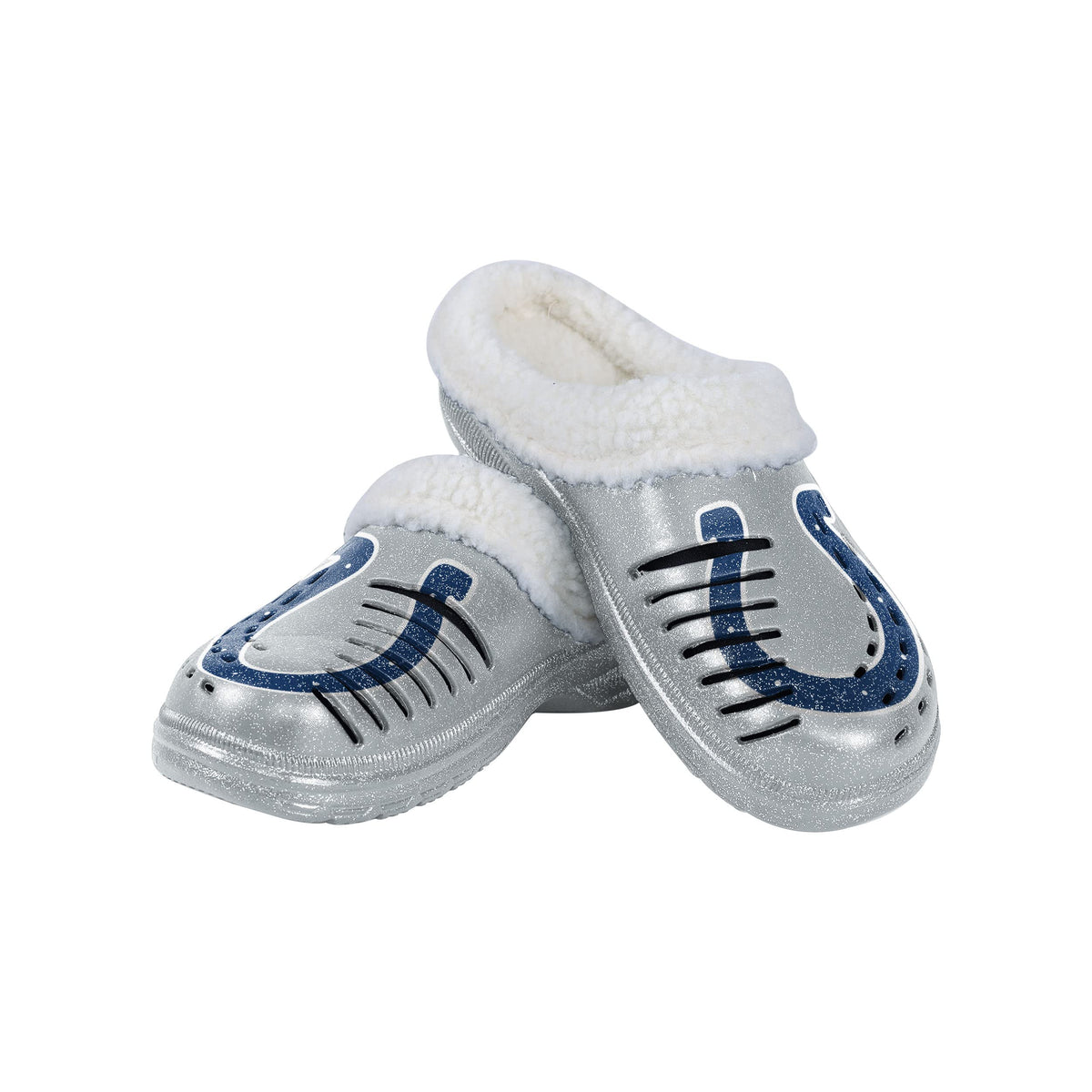 Indianapolis Colts Nfl Womens Sherpa Lined Glitter Clog - S