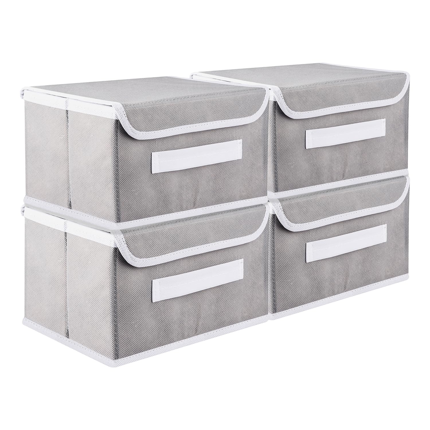 Kuber Industries NonWoven Foldable Boxes For Storage  (Pack Of 4) Multipurpose Storage Organizer For Wardrobe|Closet|Toys|Insi
