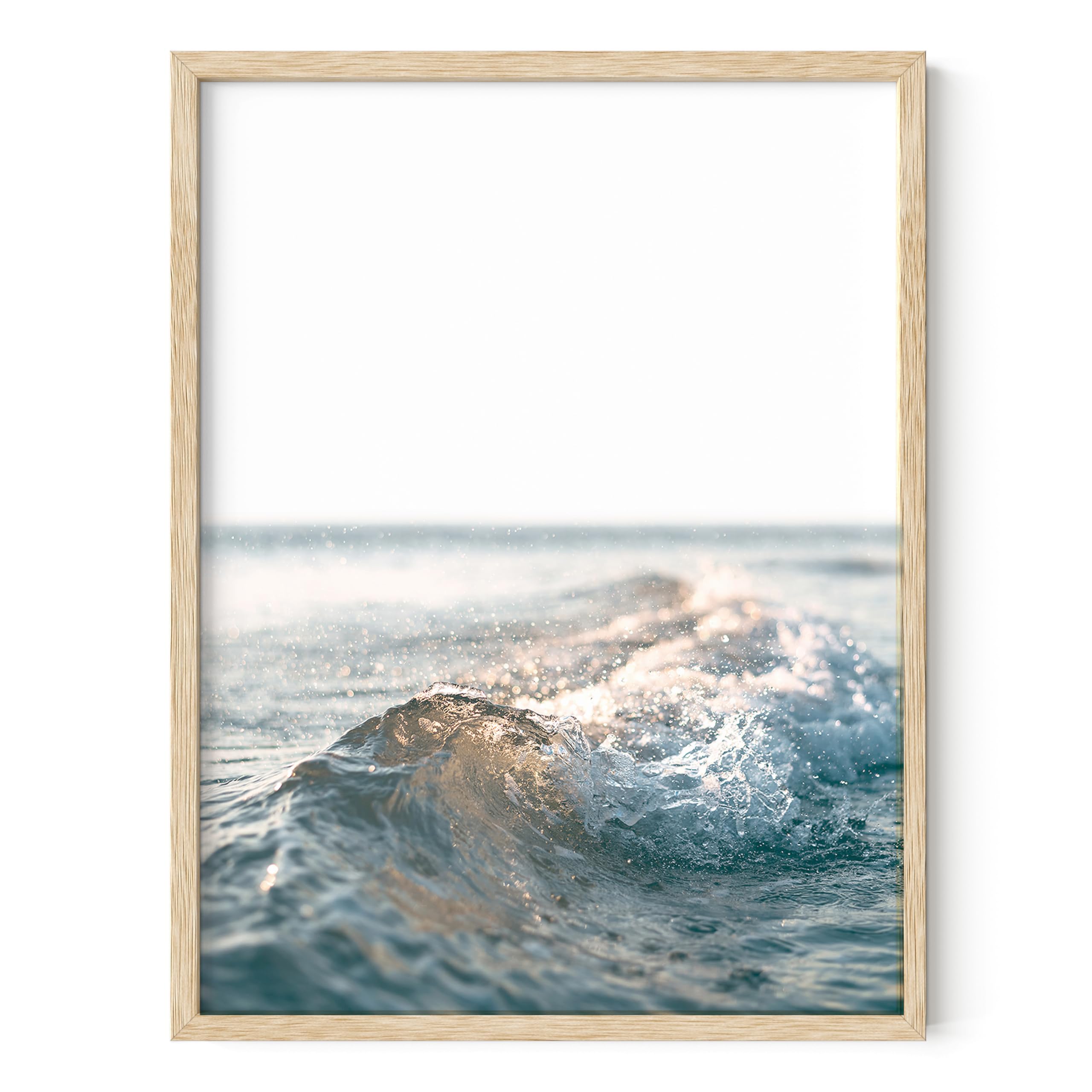 HAUS AND HUES Ocean Wall Art and Wave Poster - Ocean Wave Posters and Beach Art  Ocean Posters Wave Poster and Ocean Wall Decor Beachy Decorations Home Decor Waves Poster UNFRAMED 12''x16''