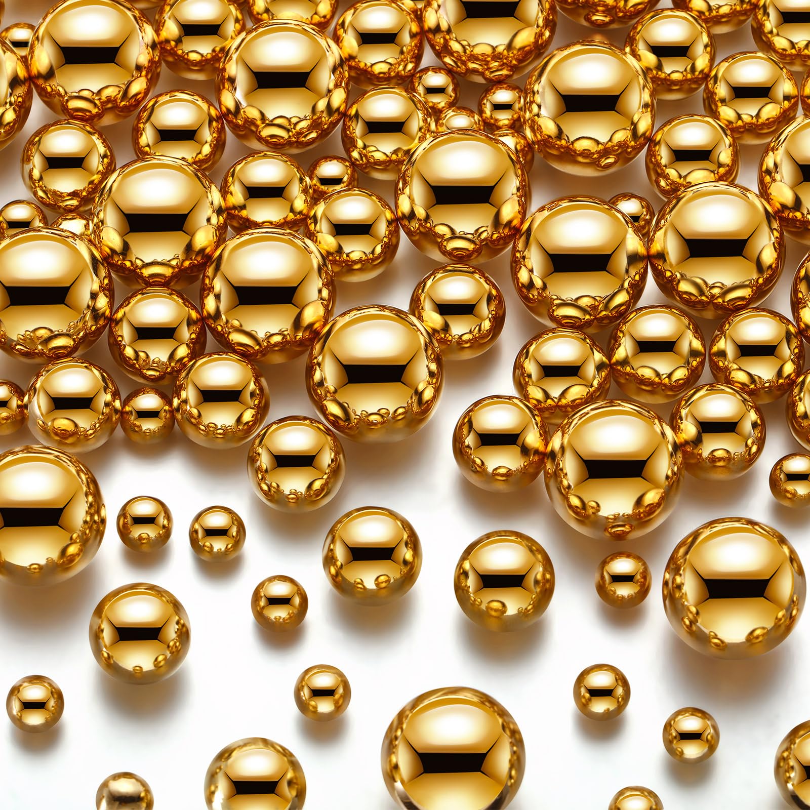 Junkin 500 Pcs Christmas Vase Filler Faux Pearls Vase Makeup Beads Bulk No Hole Gloss Pearl Beads Mixed Sizes Round Pearls for W