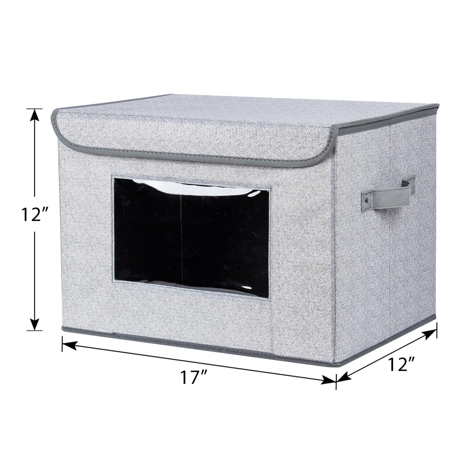 Univivi Larger Fabric Collapsible Storage Bins [2-Pack] Foldable Storage Boxes With Lids, Storage Cube Organizer Basket For Home