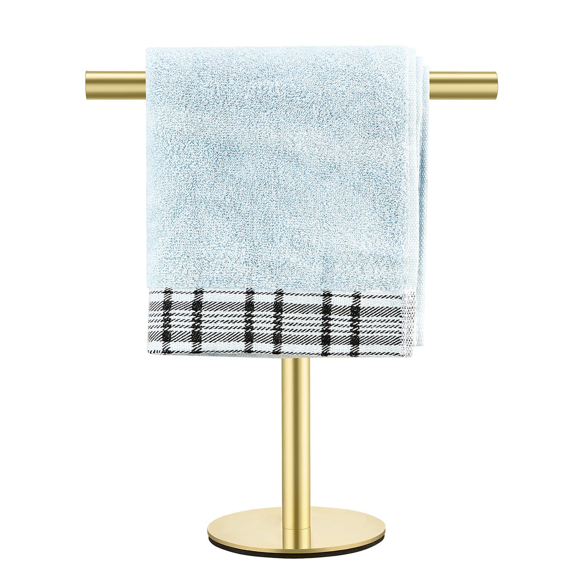 1 Pack Golden T-Shape Towel Bar Rack Stand Bath Hand Towel Holder Standing Sus 304 Stainless Steel Matte Tower Bar For Bathroom