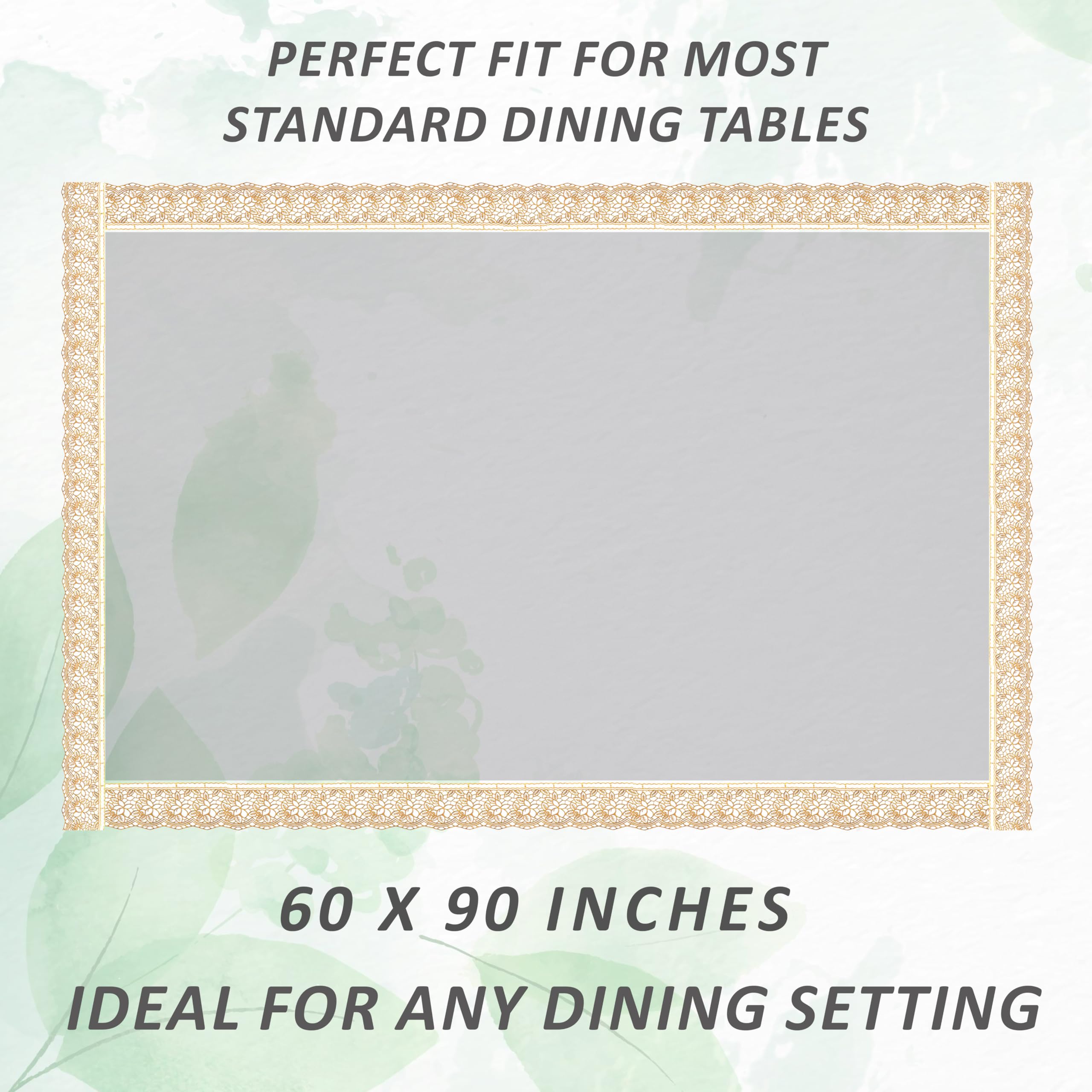 Kuber Industries Pvc 6 Seater Transparent Dining Table Cover - Gold,Ctcompst01