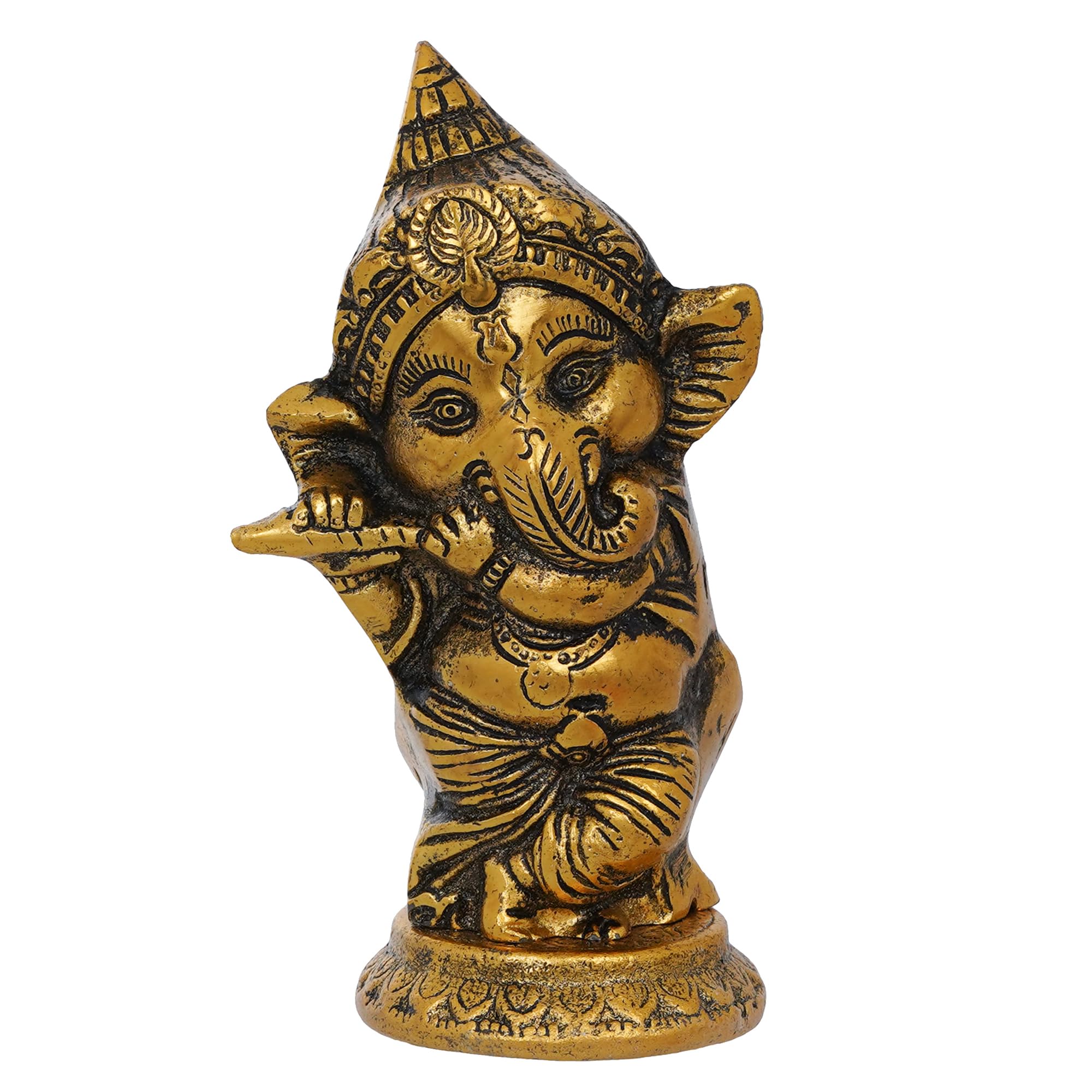 Tedlayer Ganesh Ji Murti Plate Metal Statue Idol Figurine Handmade Home Office Decor Pooja Metal Idol Decorations (Lord Ganesha 