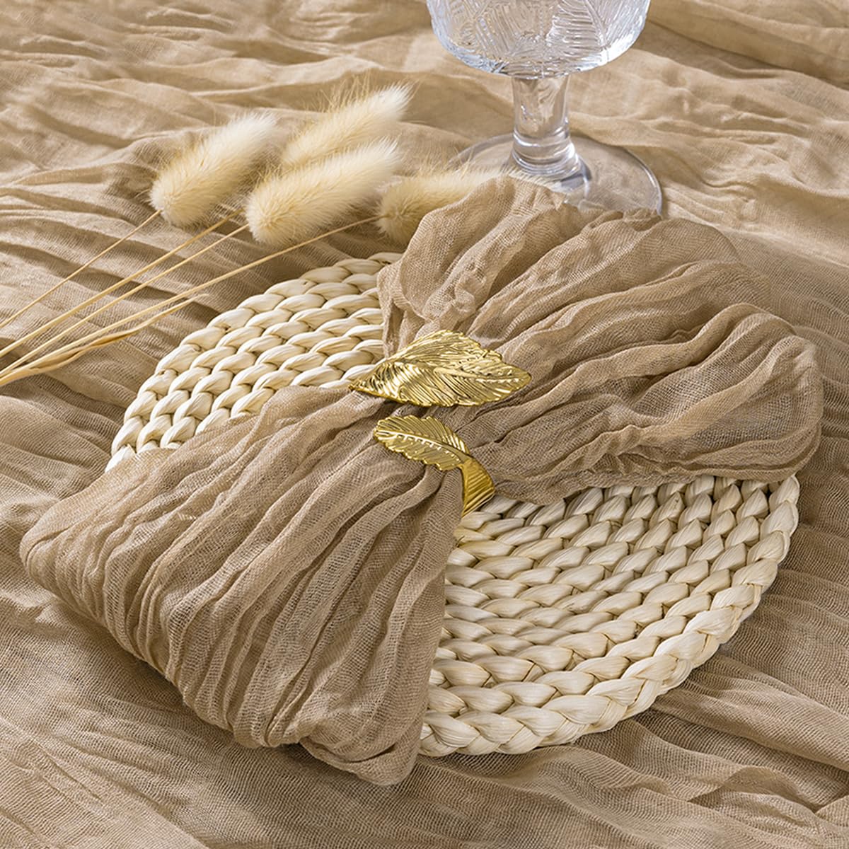 Socomi Coffee Cheesecloth Napkins Easter Spring Napkins Set Of 10 Boho Washable Dinner Table Napkins For Wedding Party Baby Show