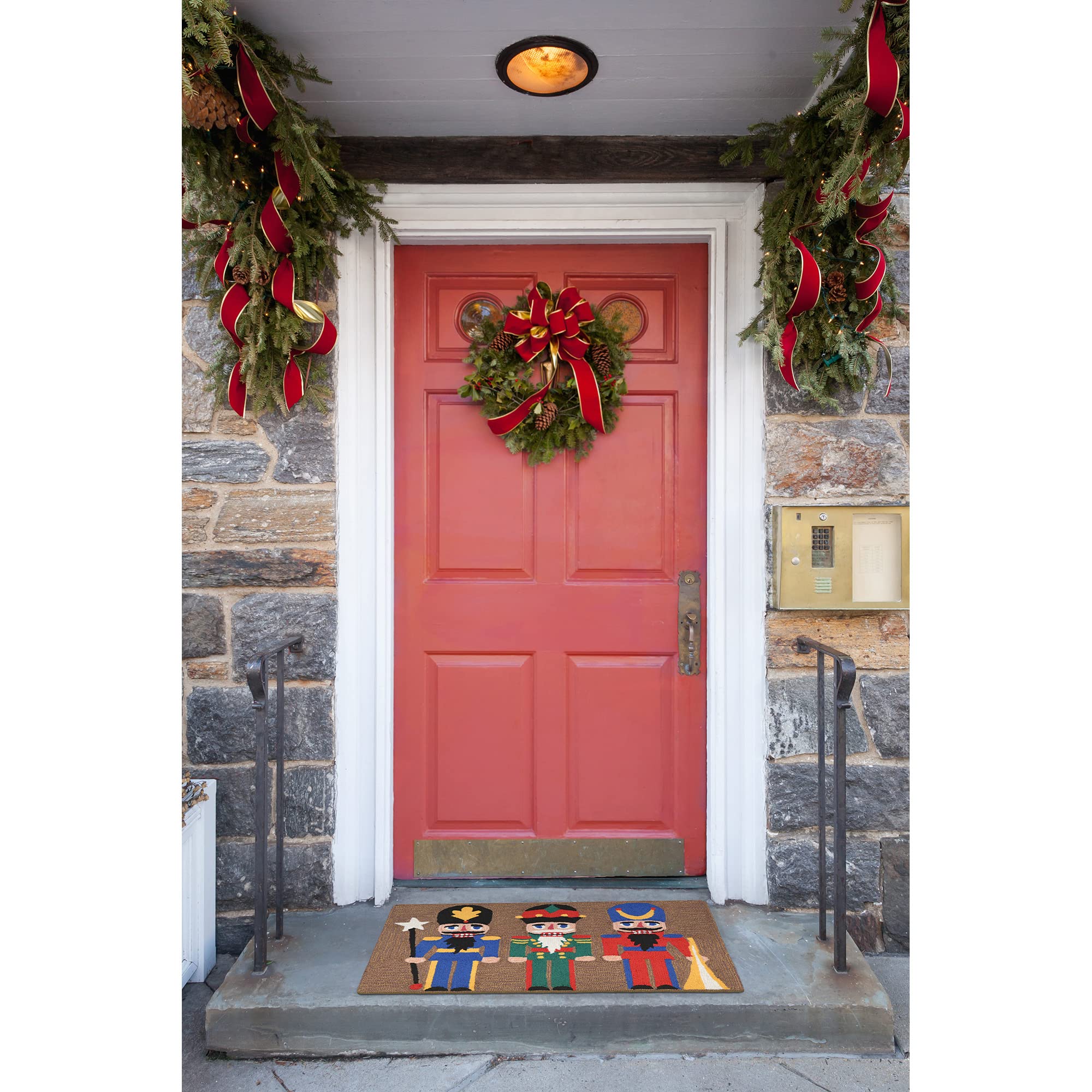 Liora Manne Frontporch Front Porch Christmas Nutcracker Multi Indoor/Outdoor Rug, 20 X 30, Red