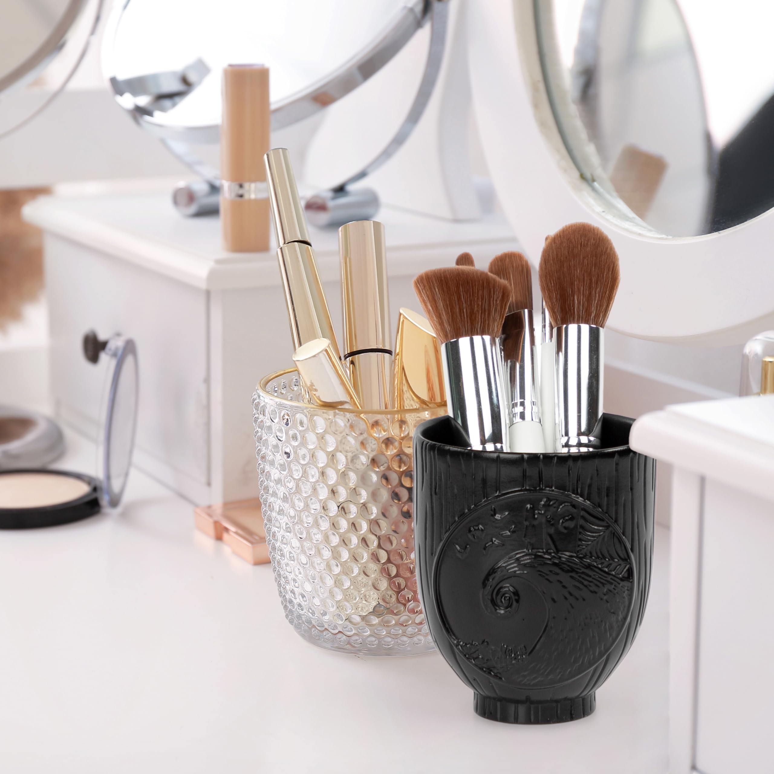 Disney Nightmare Before Christmas Bathroom Tumbler - Black Resin Toothbrush/Pen Holder Features Jack & Sally - Bathroom D  Cor