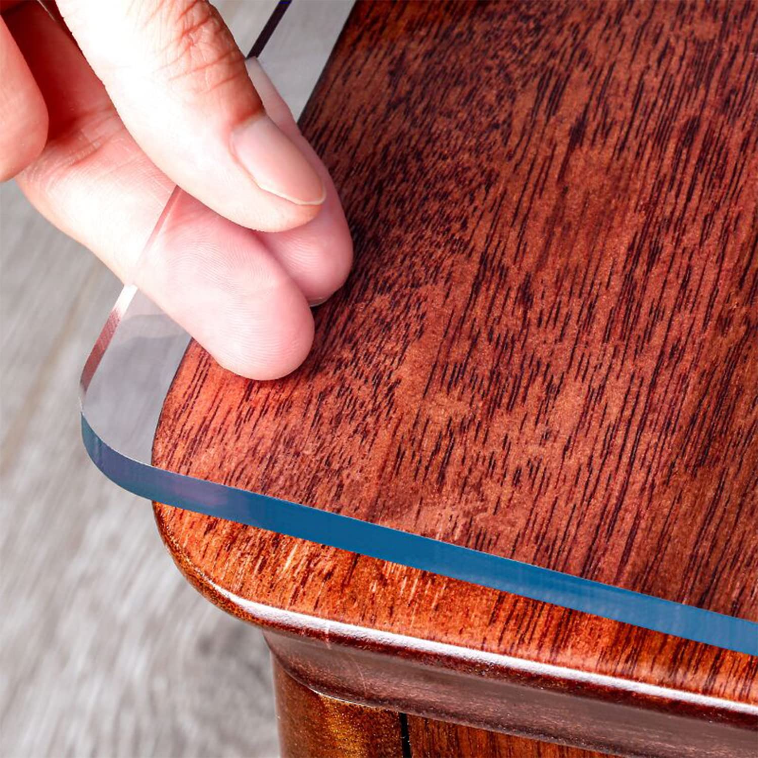 Royhom Clear Table Protector 2Mm Thick 32 X 16 Inch Plastic Table Cover Protector Clear Desk Mat Clear Desk Pad, Waterproof Desk