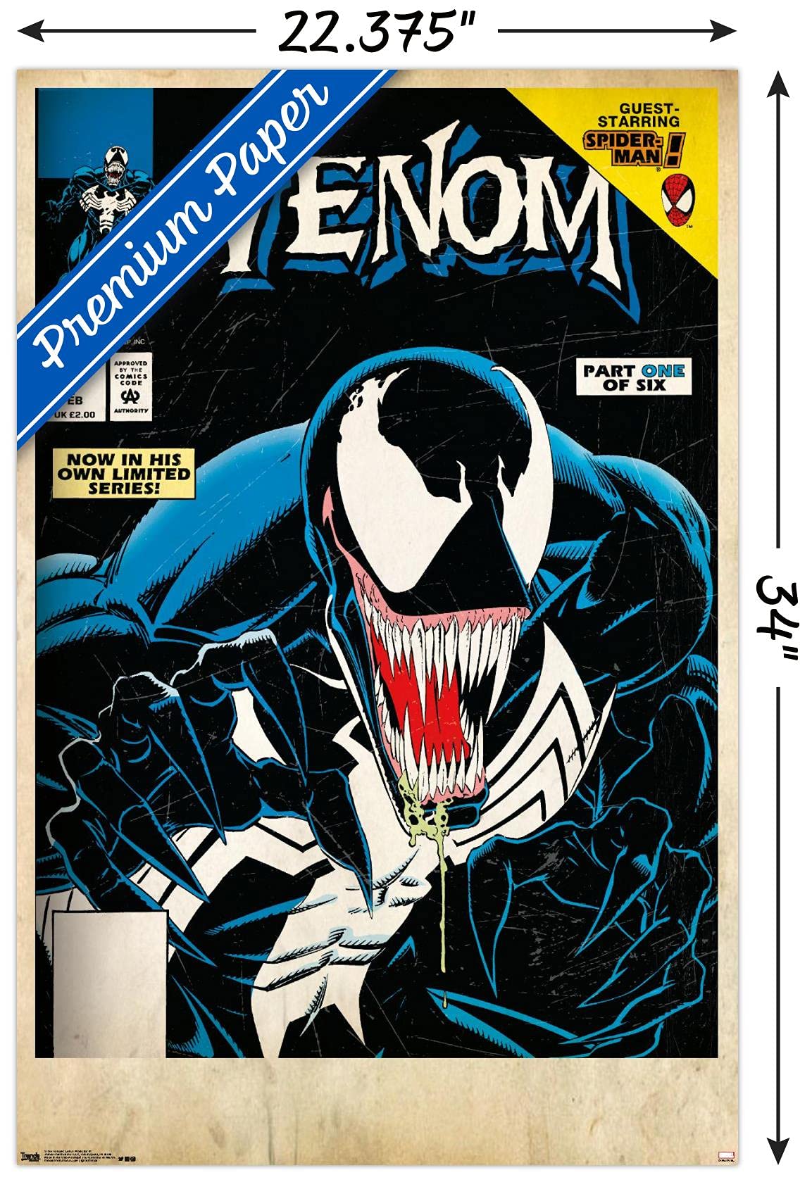 Trends International Marvel Comics - Venom - Lethal Protector Cover #1 Wall Poster, 22.375'' X 34'', Premium Unframed Version