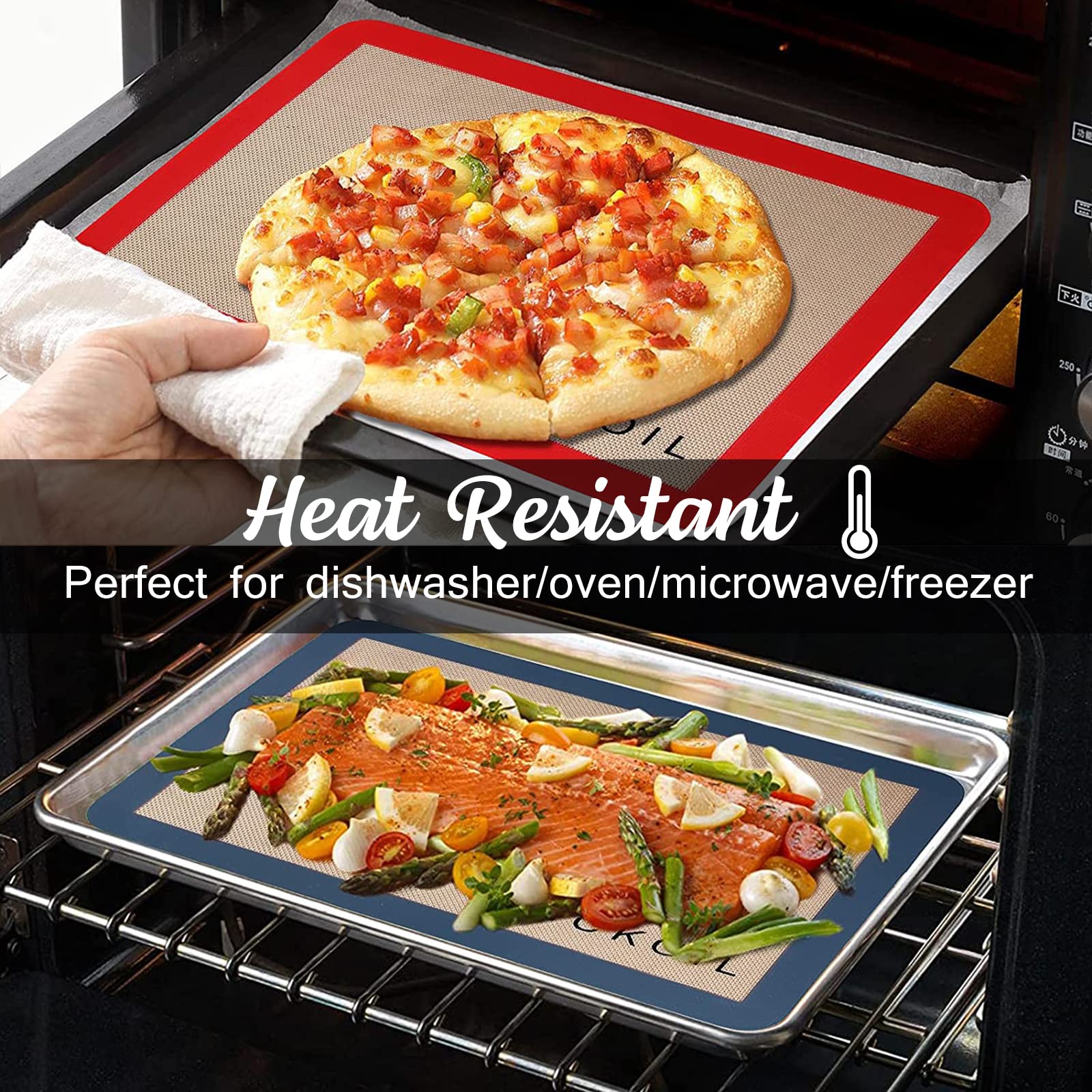 Silicone Baking Mat Non Stick Baking Sheet Cooking Baking Essentials Gadgets,Kitchen Accessories Like Reusable Parchment Paper O