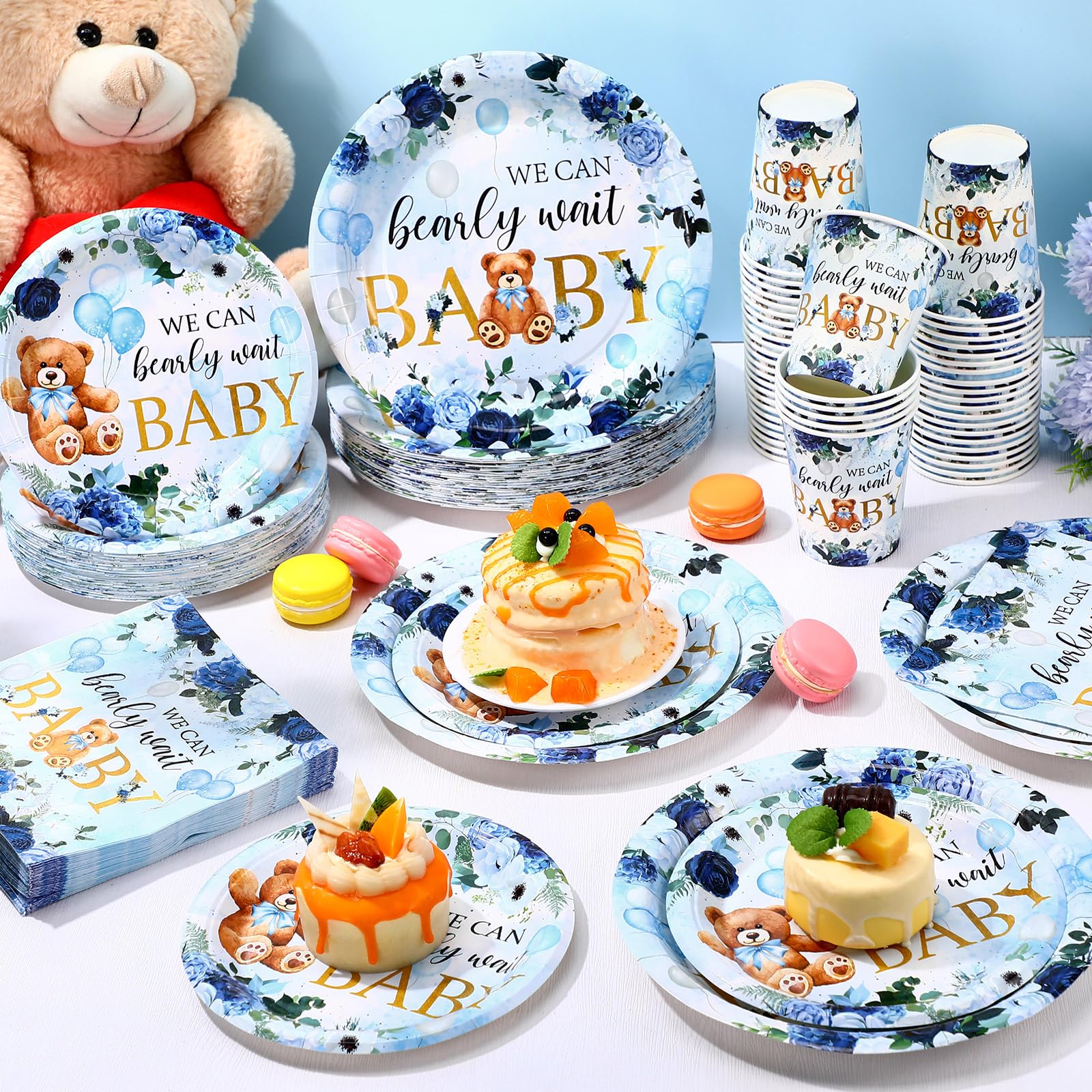 Funnymoom 250 Pcs Fall Floral Party Decoration Wildflower Paper Plates Napkins and Cups Harvest Decoration Tableware Set for Aut