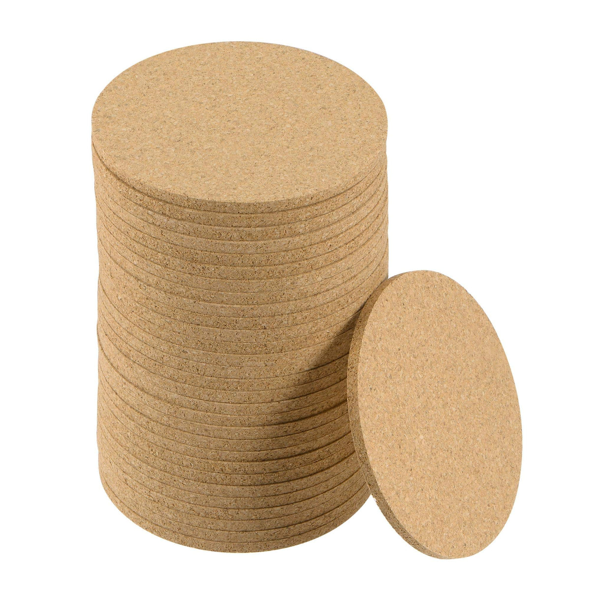 Uxcell Cork Coasters Wooden Trivet Drinks Mats, Round 3.5 Inch Diameter, 0.16 Inch Thick For Home Bar Kitchen Restaurant Lab, Ye
