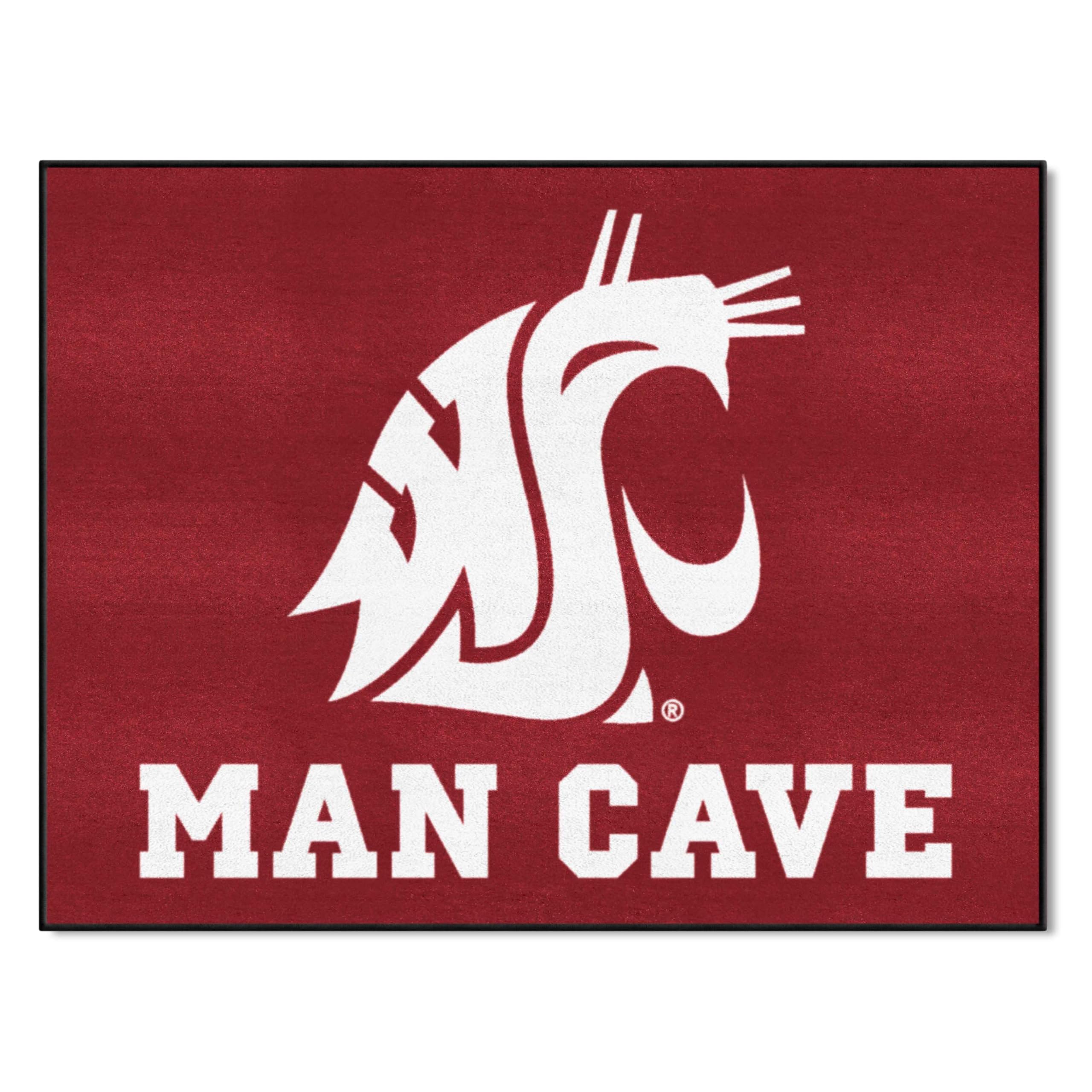 FANMATS 14717 Washington State Cougars Man Cave All-Star Rug - 34 in. x 42.5 in.