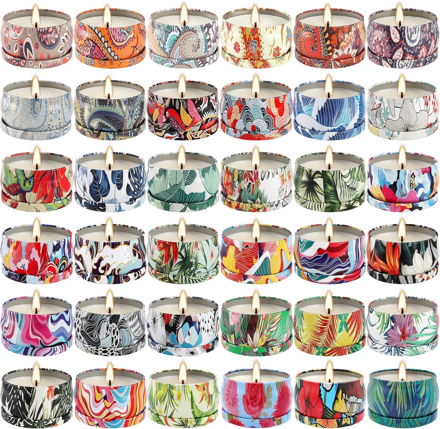AYIQIW Set 36Pack Scented Candles Gifts Soy Wax Travel Tin Jar Candles for Home 2.5 OZ jar Candles for Mom for Christmas, Birthd