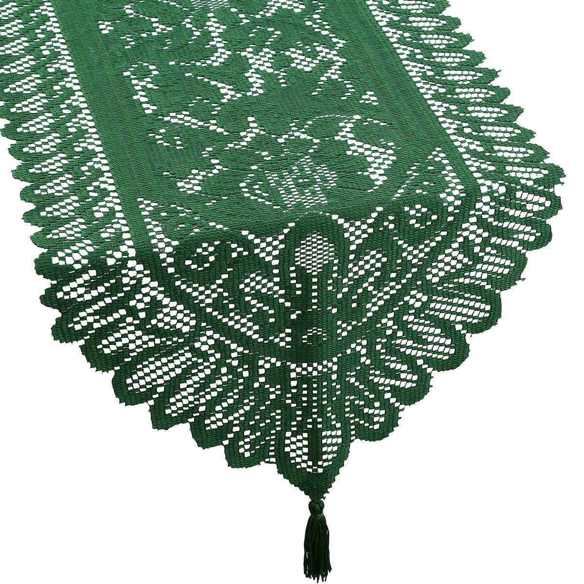 Mookaitedecor Lace Table Runner For Wedding Party Coffee Table Decor Green, 13 X 54 Inch