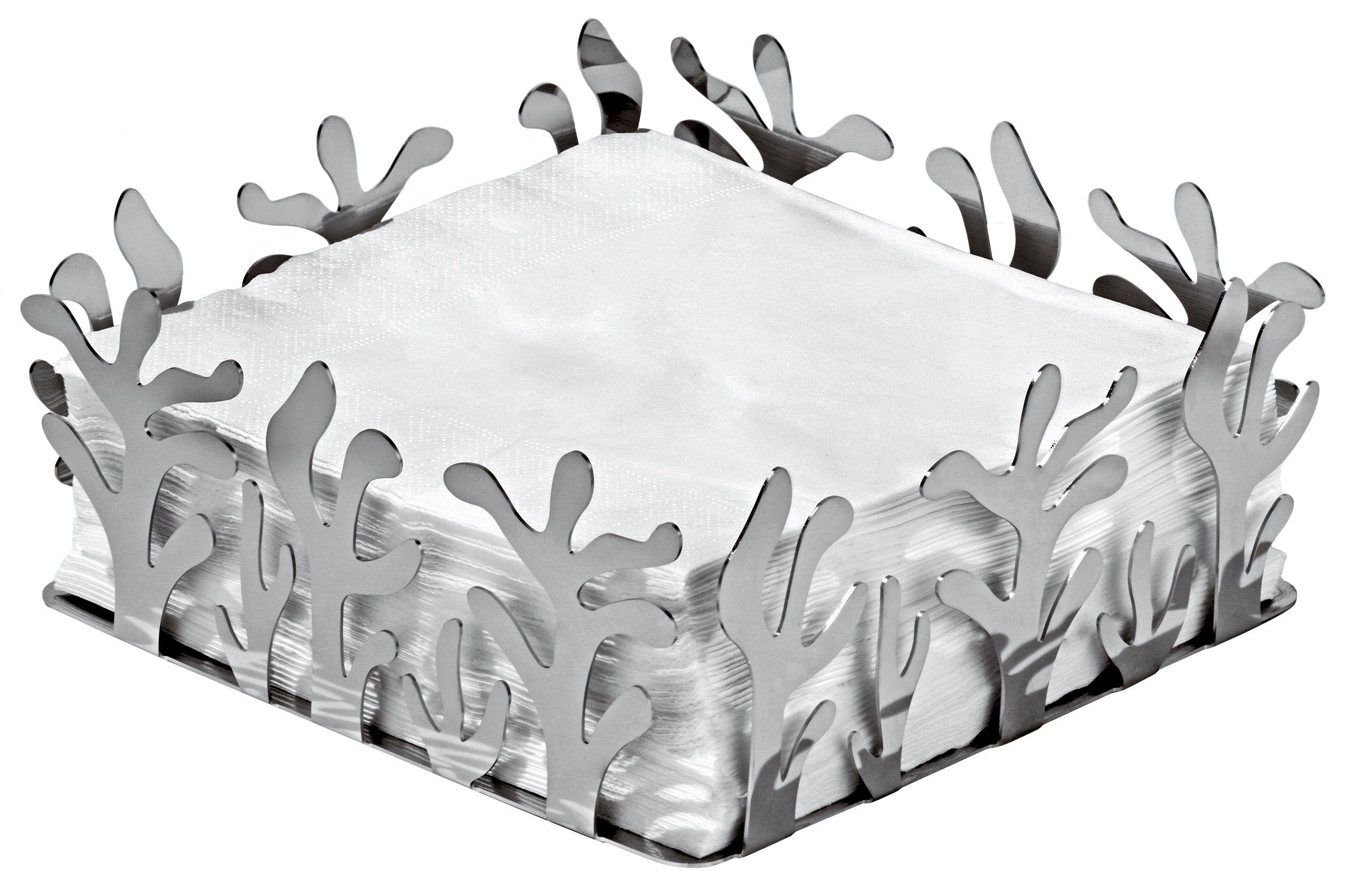 Alessi Esi18 ''Mediterraneo'' Paper Napkin Holder, Silver