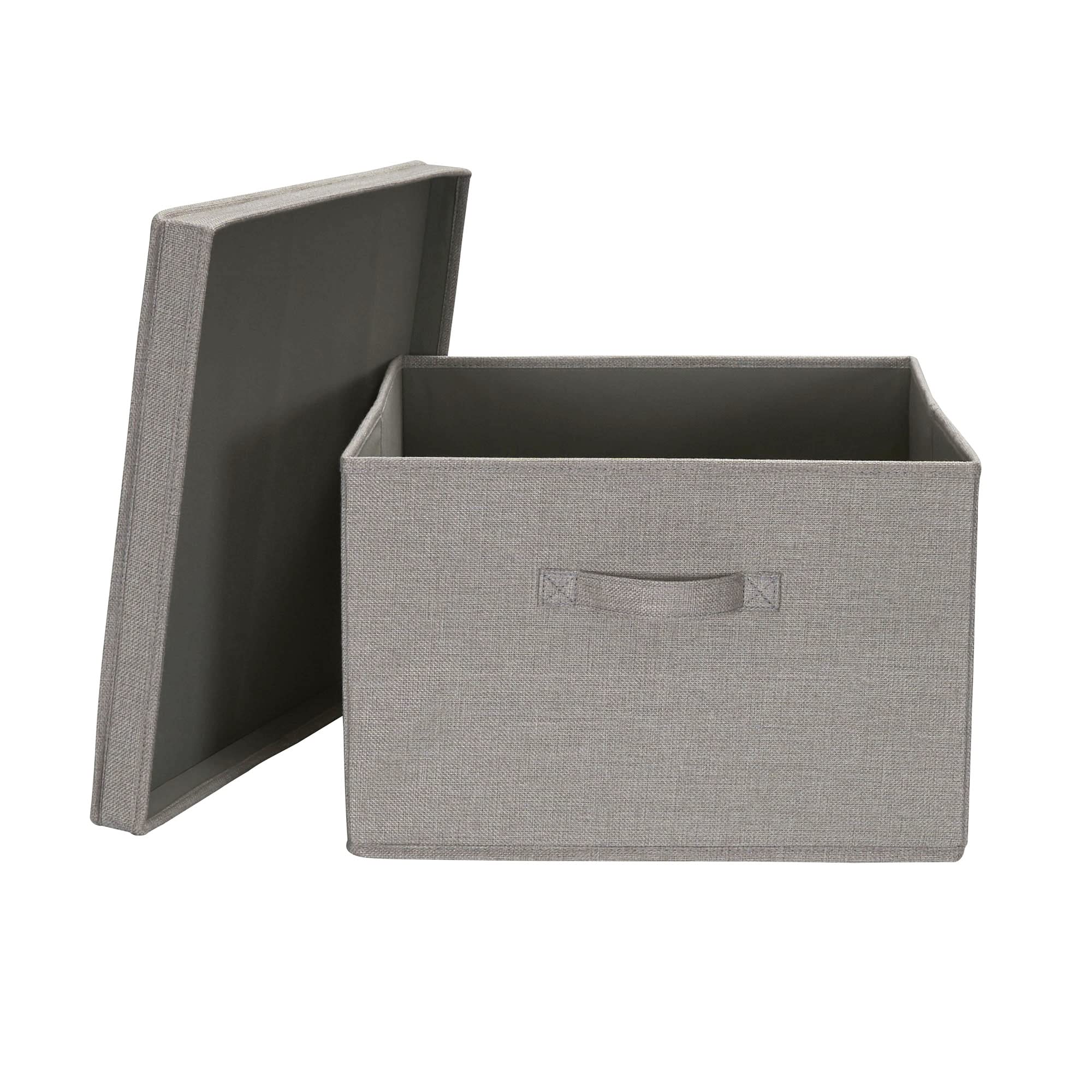 Household Essentials Jumbo Fabric Storage Bins 2 Pack, Gray,Silver