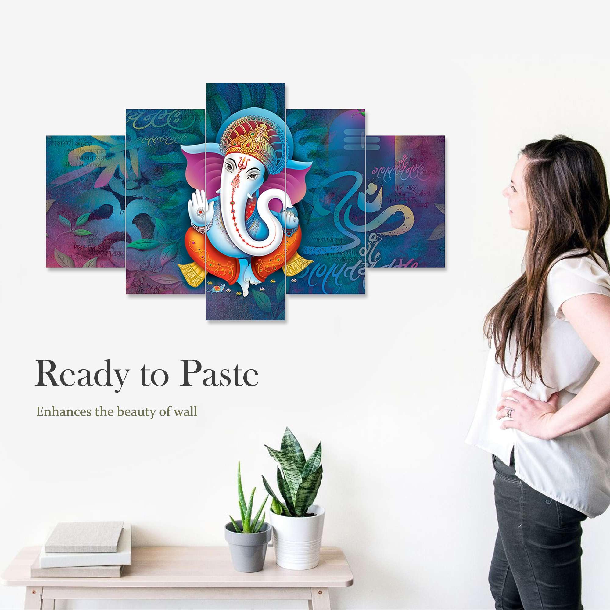 SUNDRO CRAFT Glorious Ganesha Radiant Wall Art Bring Prosperity and Blessings to Your Home (75 x 43 cm)