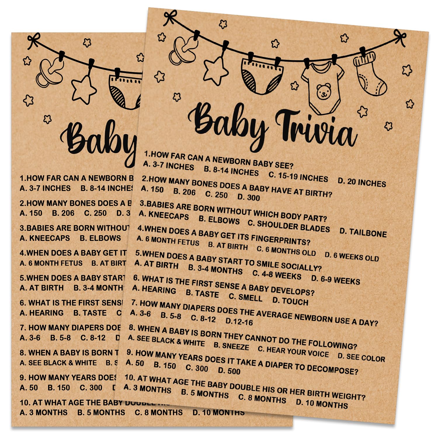 Misaidou Baby Shower Game, Baby Trivia Game Cards, Baby Shower Party Games Supplies & Activities, Party Activities Ideas Supplie