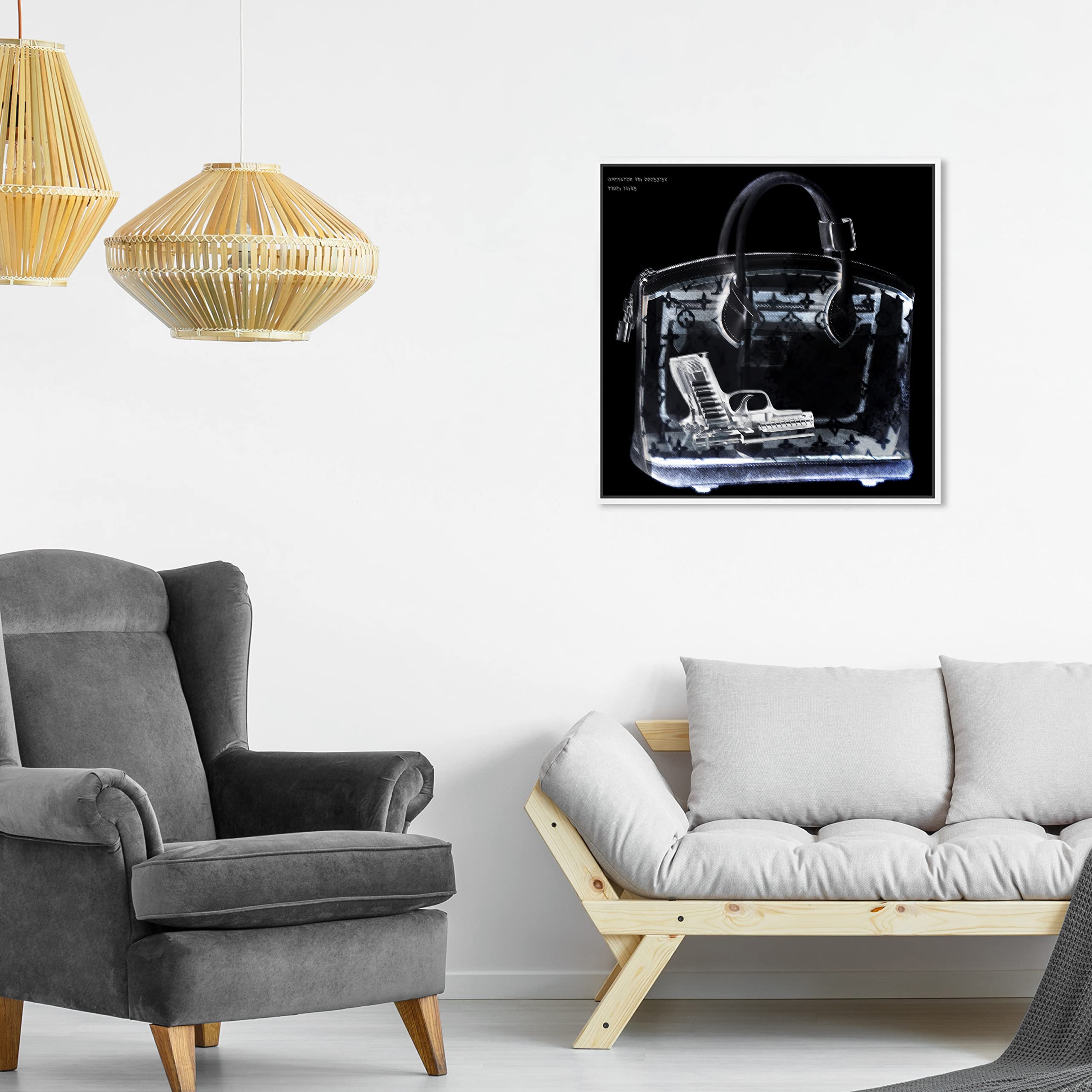 The Oliver Gal Artist Co. Fashion And Glam Wall Art Canvas Prints 'Couture X Ray' Handbags Home D  Cor, 20 In X 20 In, Black, Wh