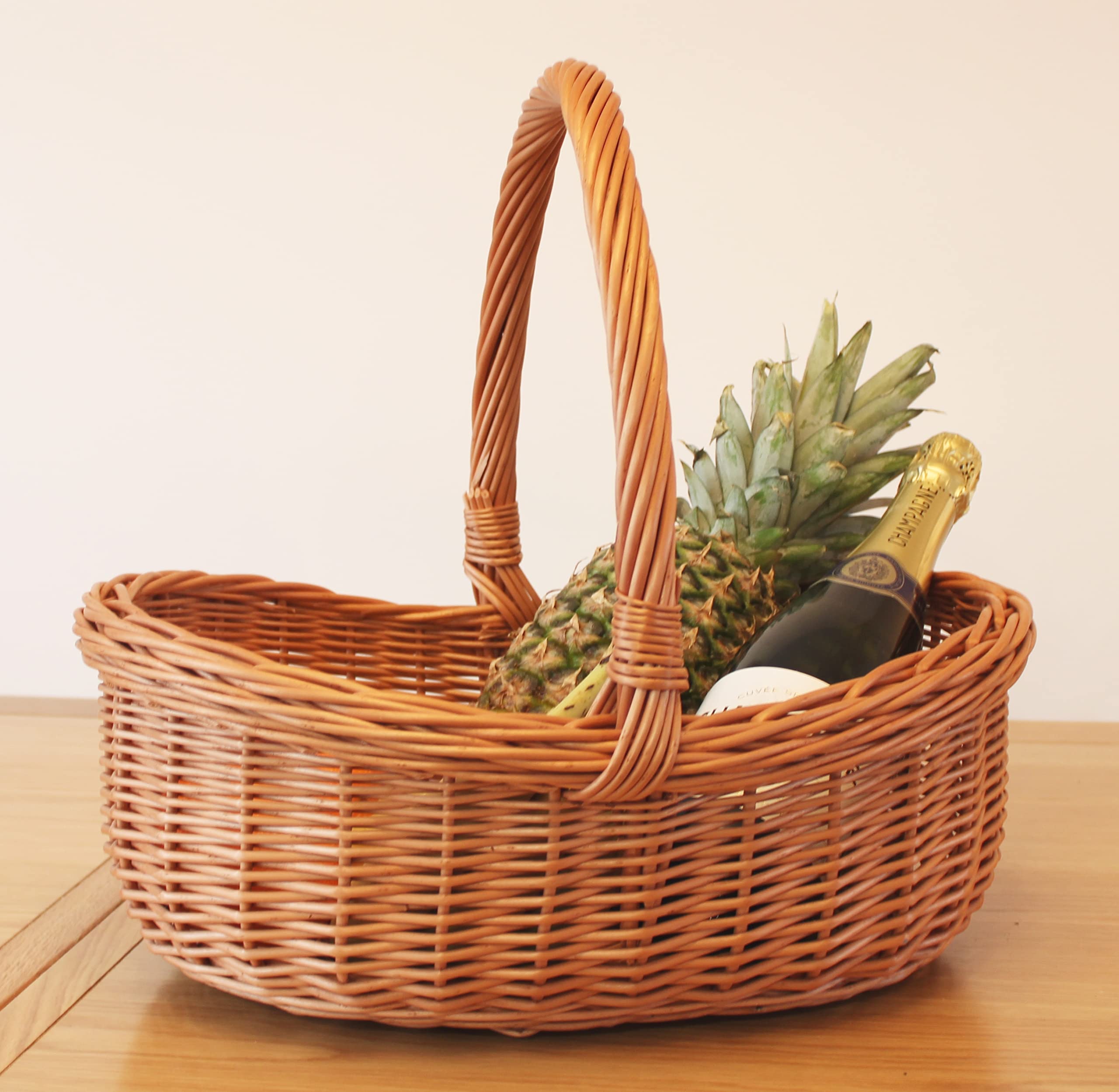 Prestige Wicker Willow Basket With Handle, Natural, 43X36X35 Cm