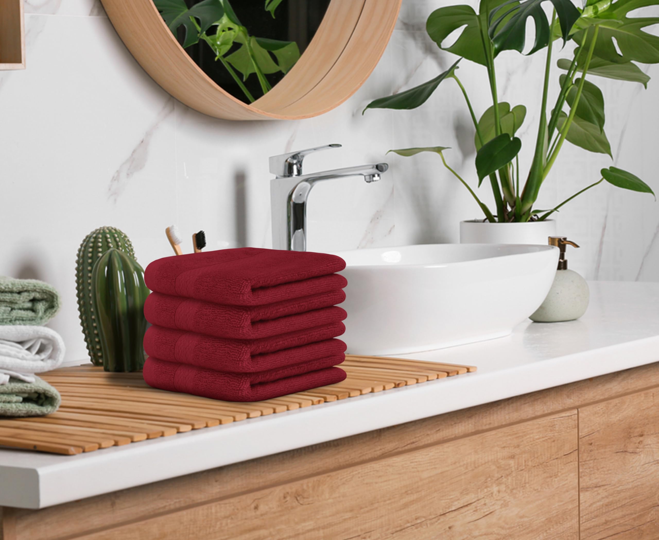 Avalon Luxury Washcloths Value Pack of 12 - Premium Cotton  Soft & Absorbent Wash Cloths for Body and Face  Hotel and Spa Quality Wash Clothes  Quick Dry and Machine Washable (Crimson Red)